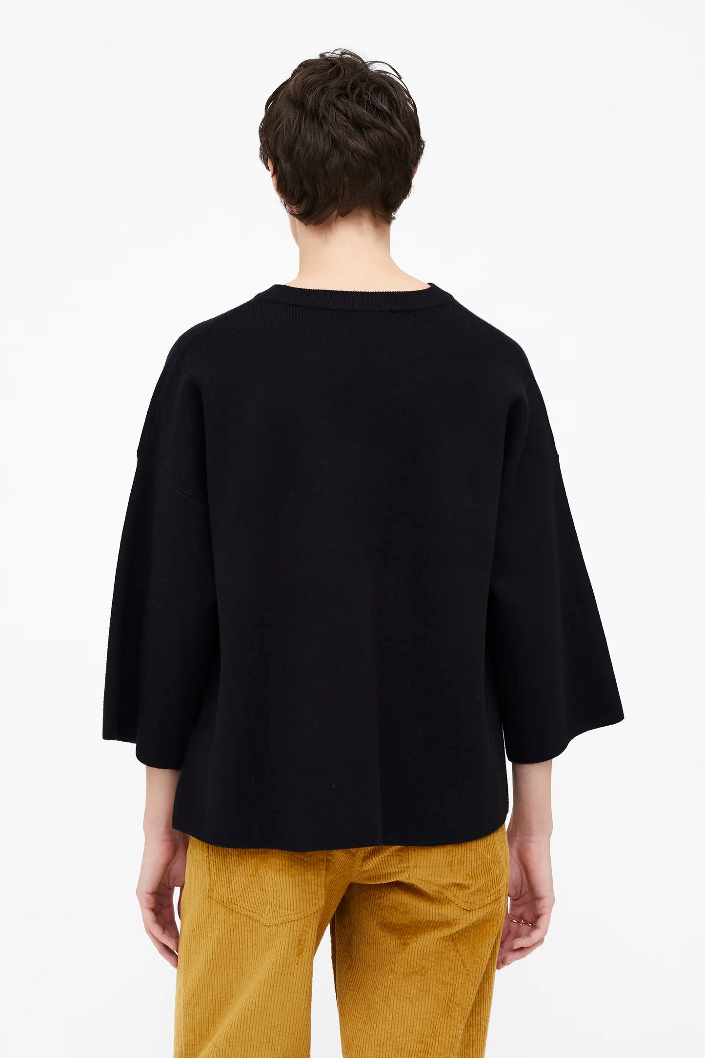 Jersey punto manga amplia negro