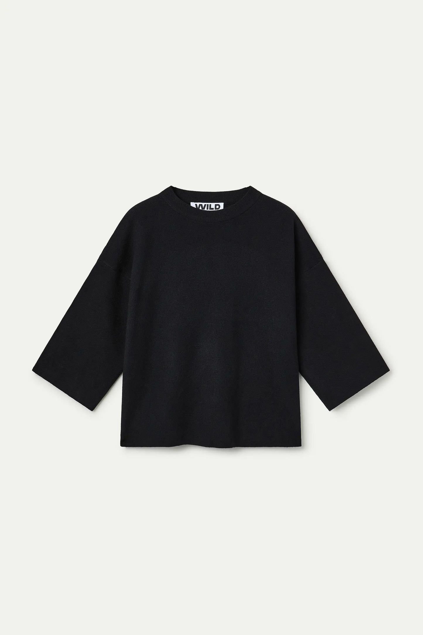 Jersey punto manga amplia negro