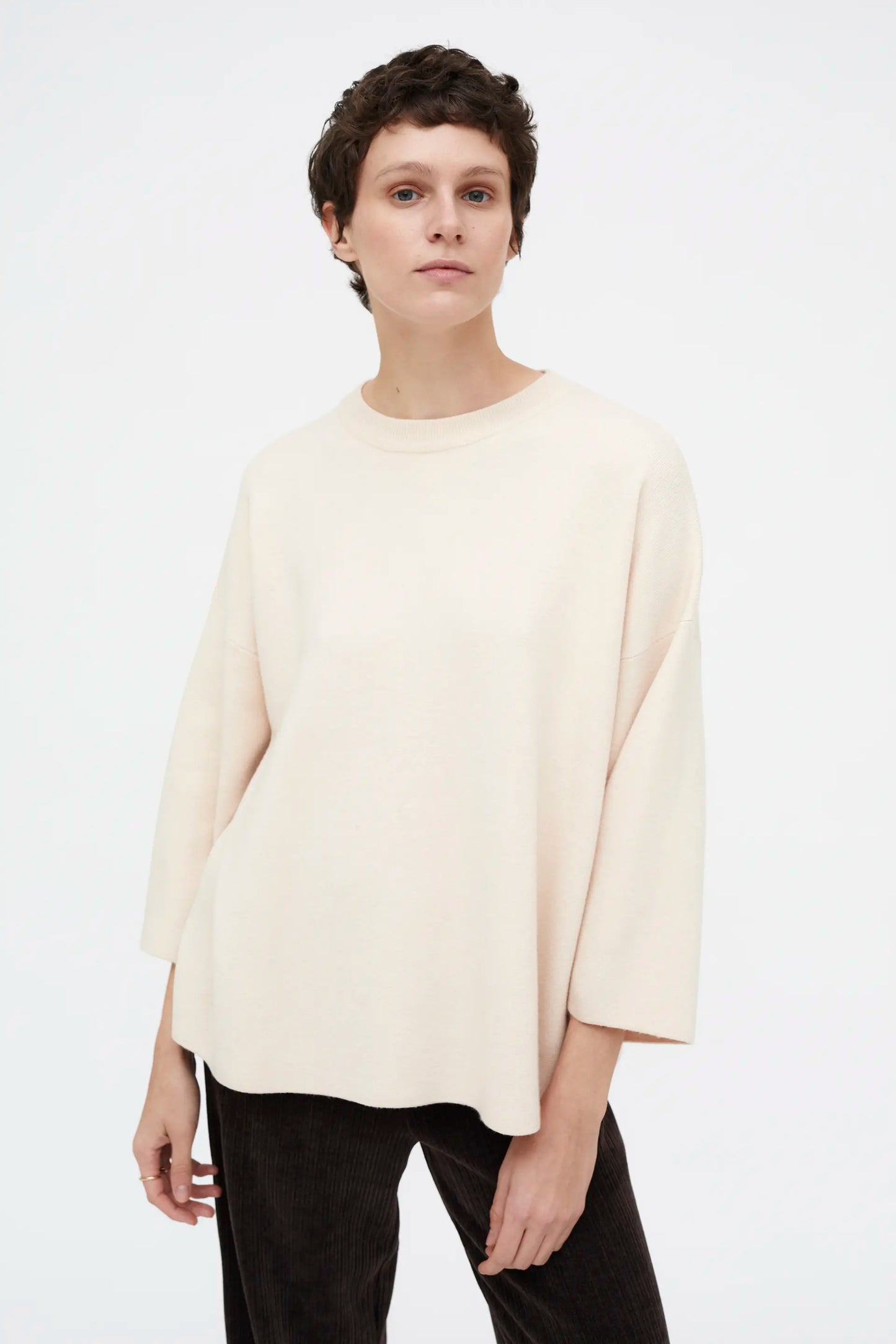 Jersey punto manga amplia blanco