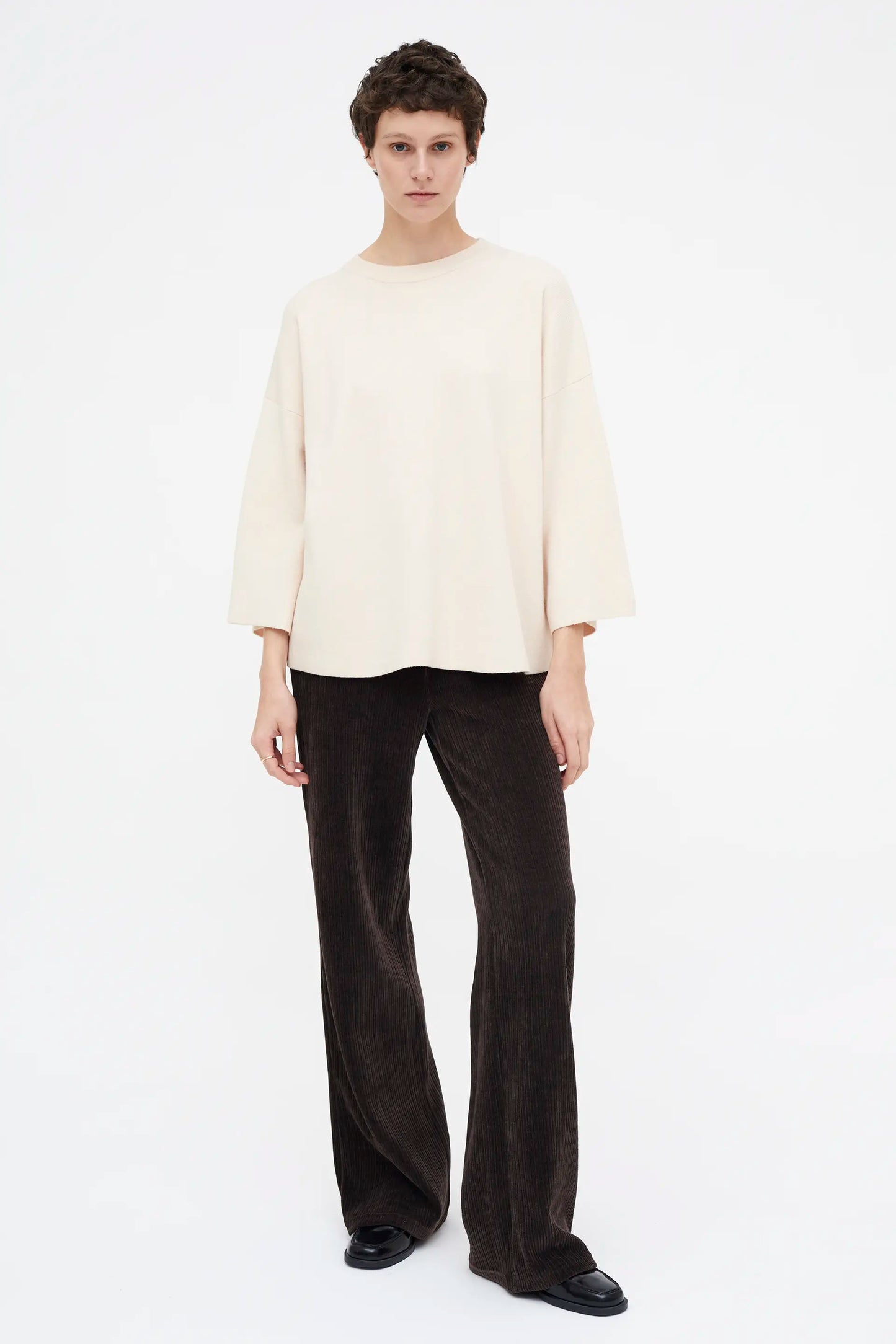 Jersey punto manga amplia blanco