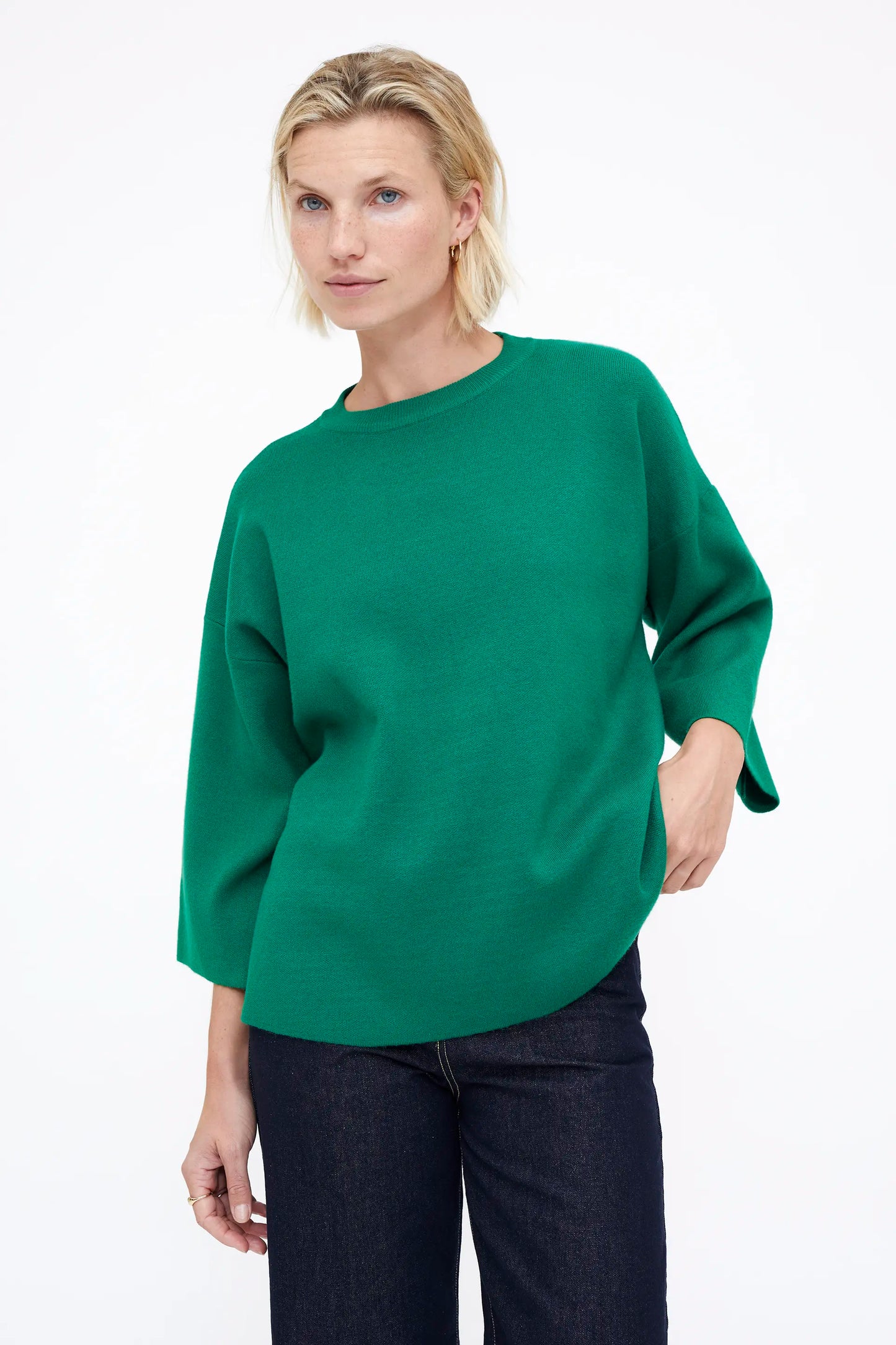 Jersey punto manga amplia verde