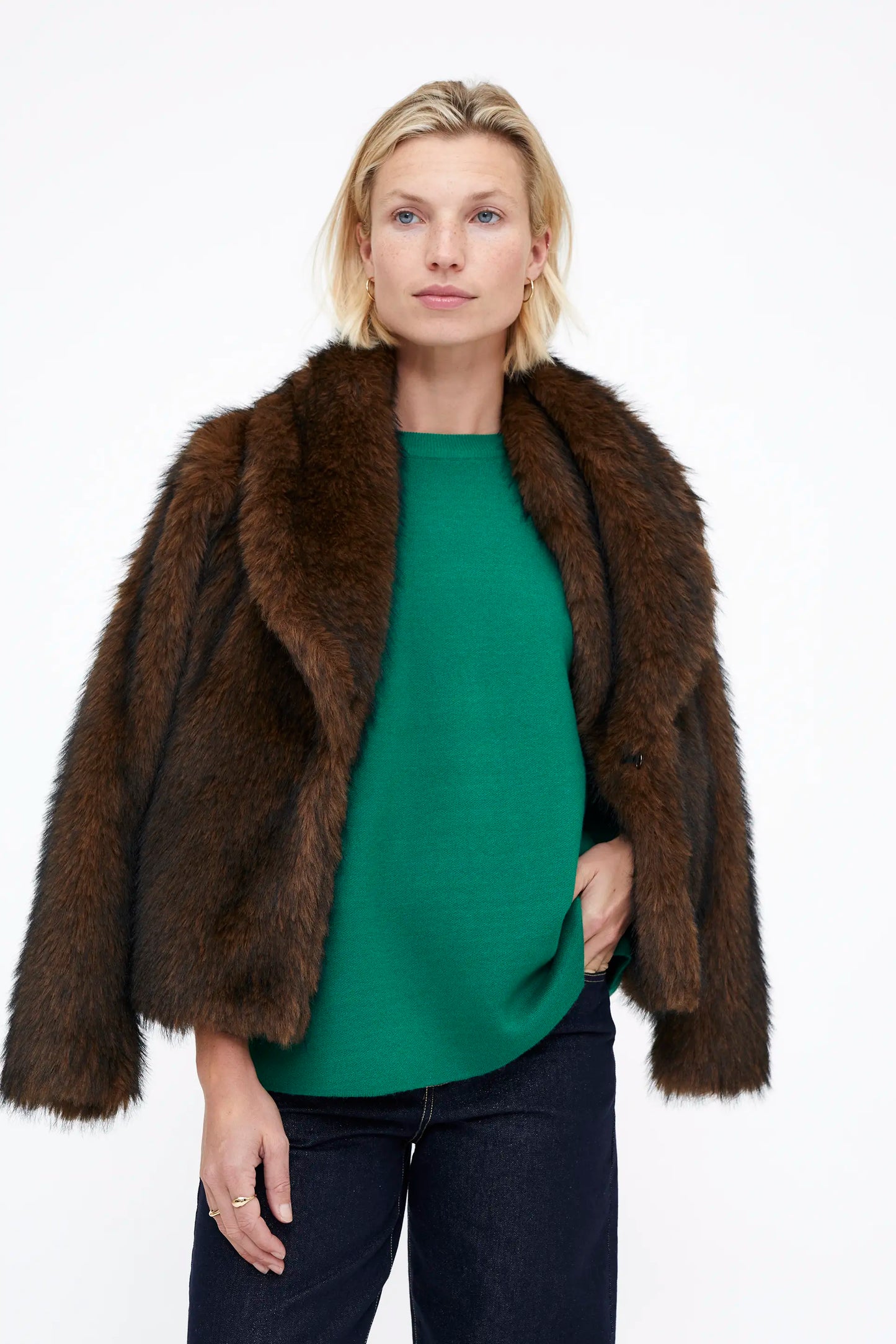 Jersey punto manga amplia verde