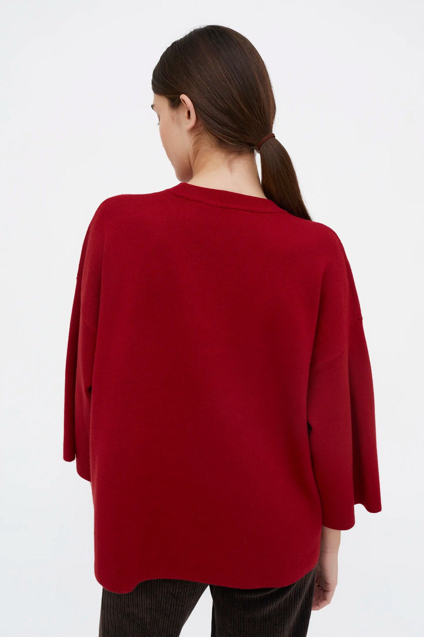 Jersey punto manga amplia rojo