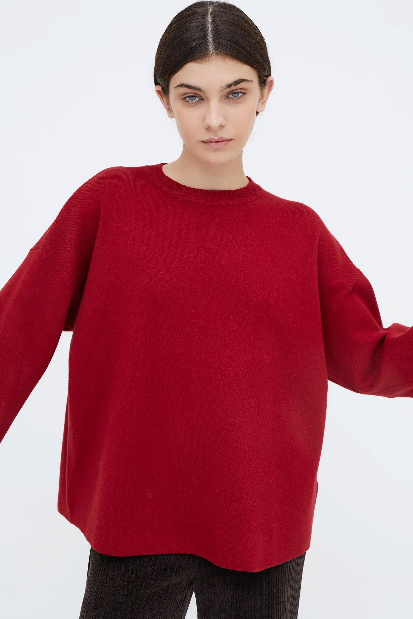 Jersey punto manga amplia rojo