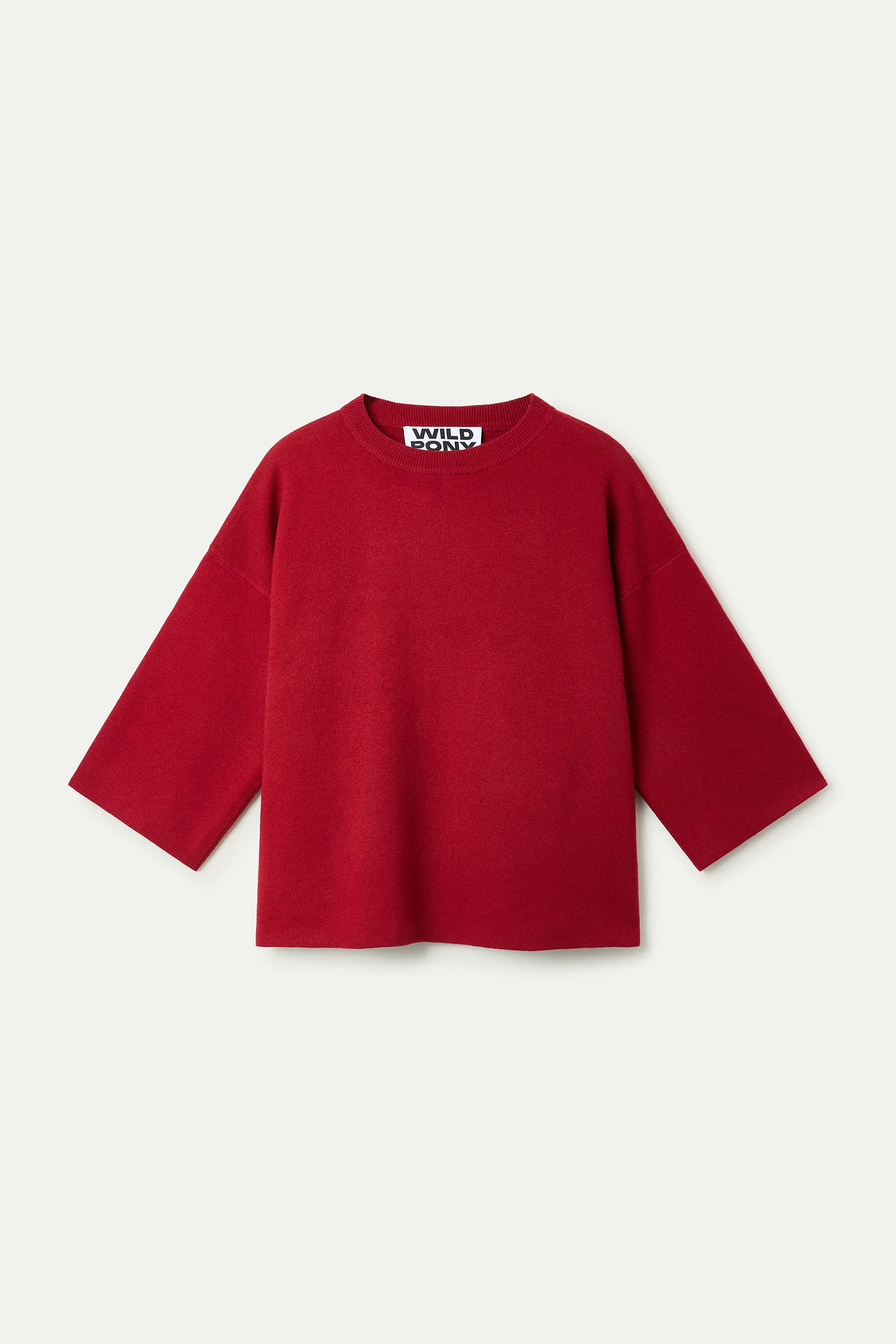 Jersey punto manga amplia rojo