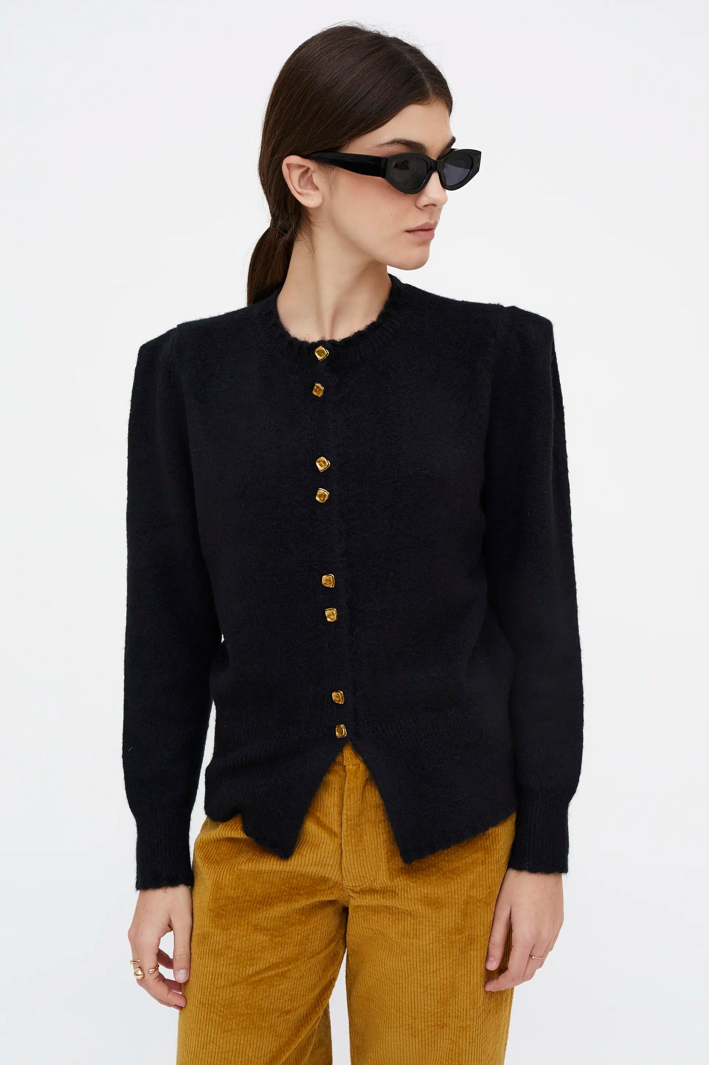 Cárdigan punto color negro