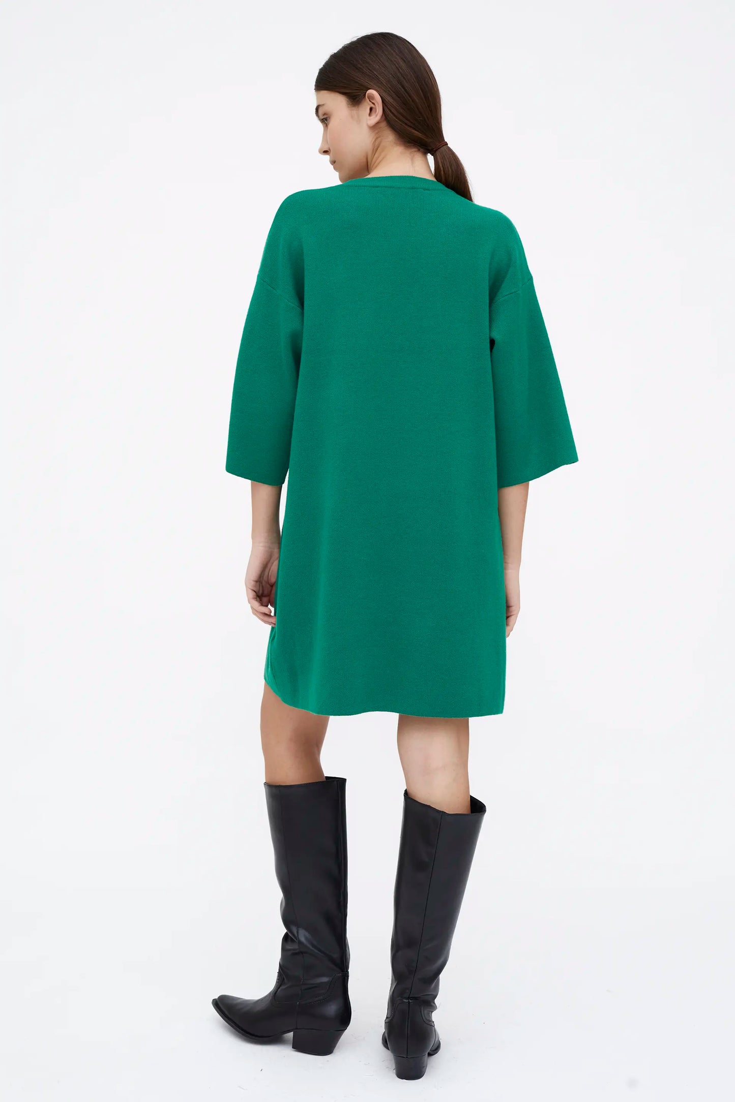 Vestido corto punto verde