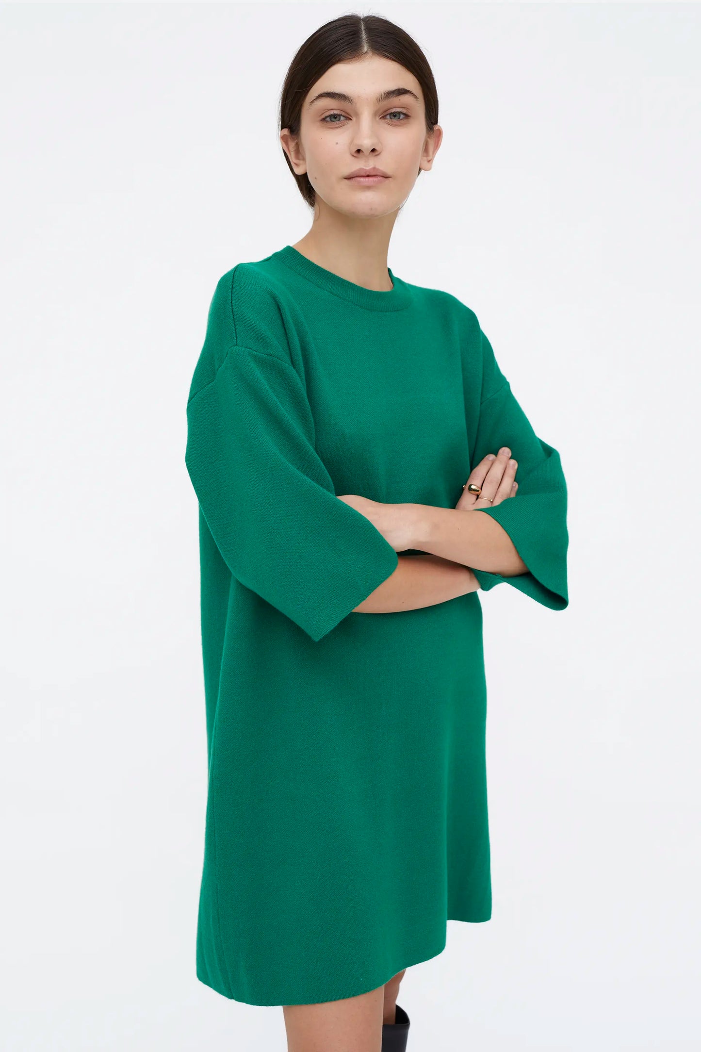 Vestido corto punto verde