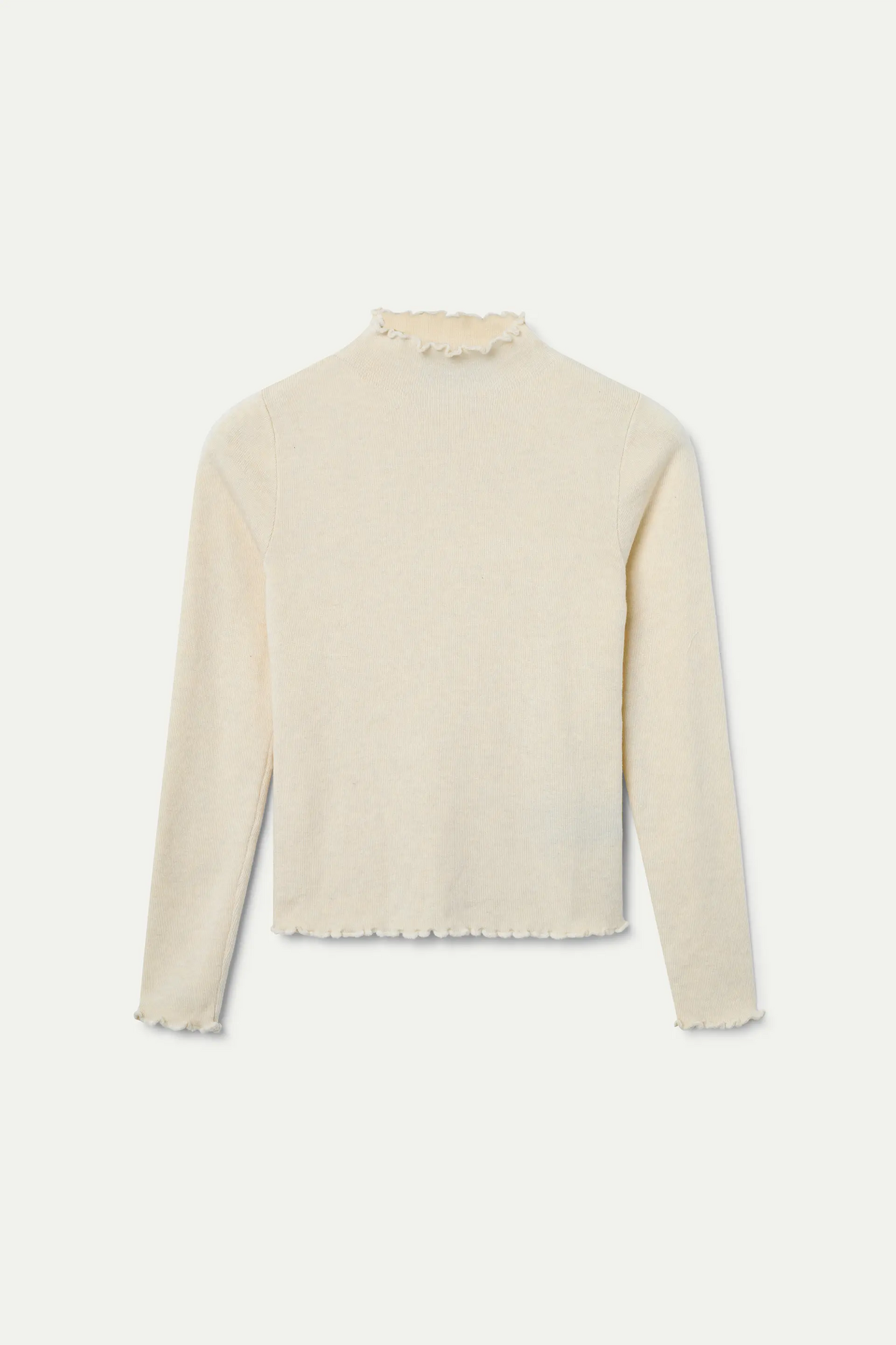 Top cuello perkins canalé blanco