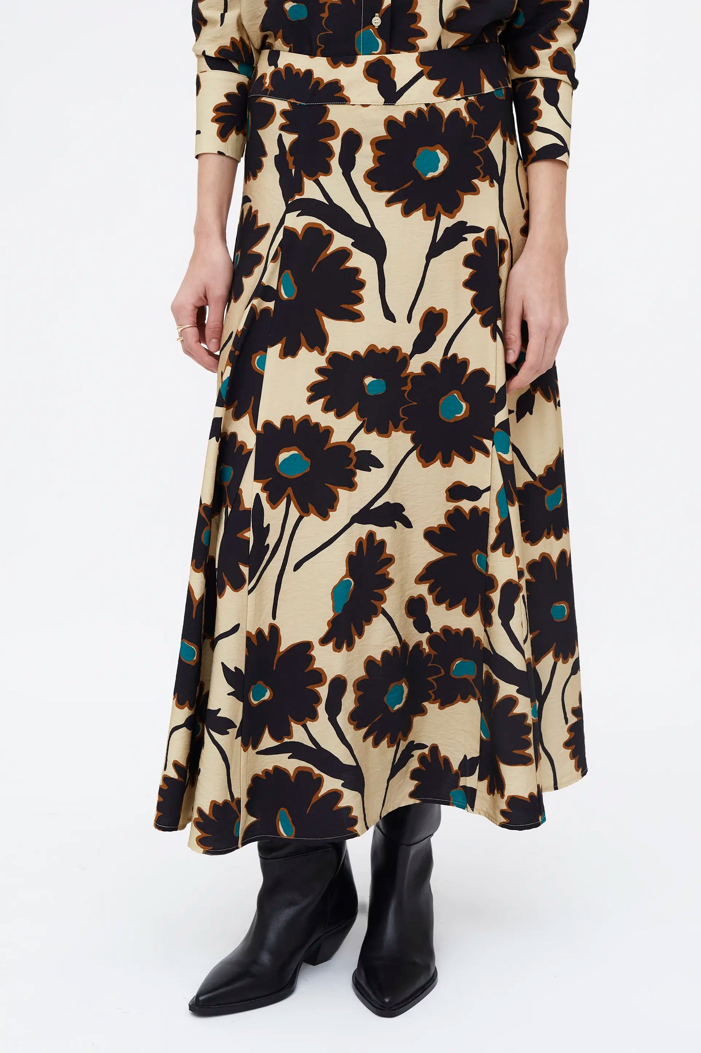 Giardina print long skirt