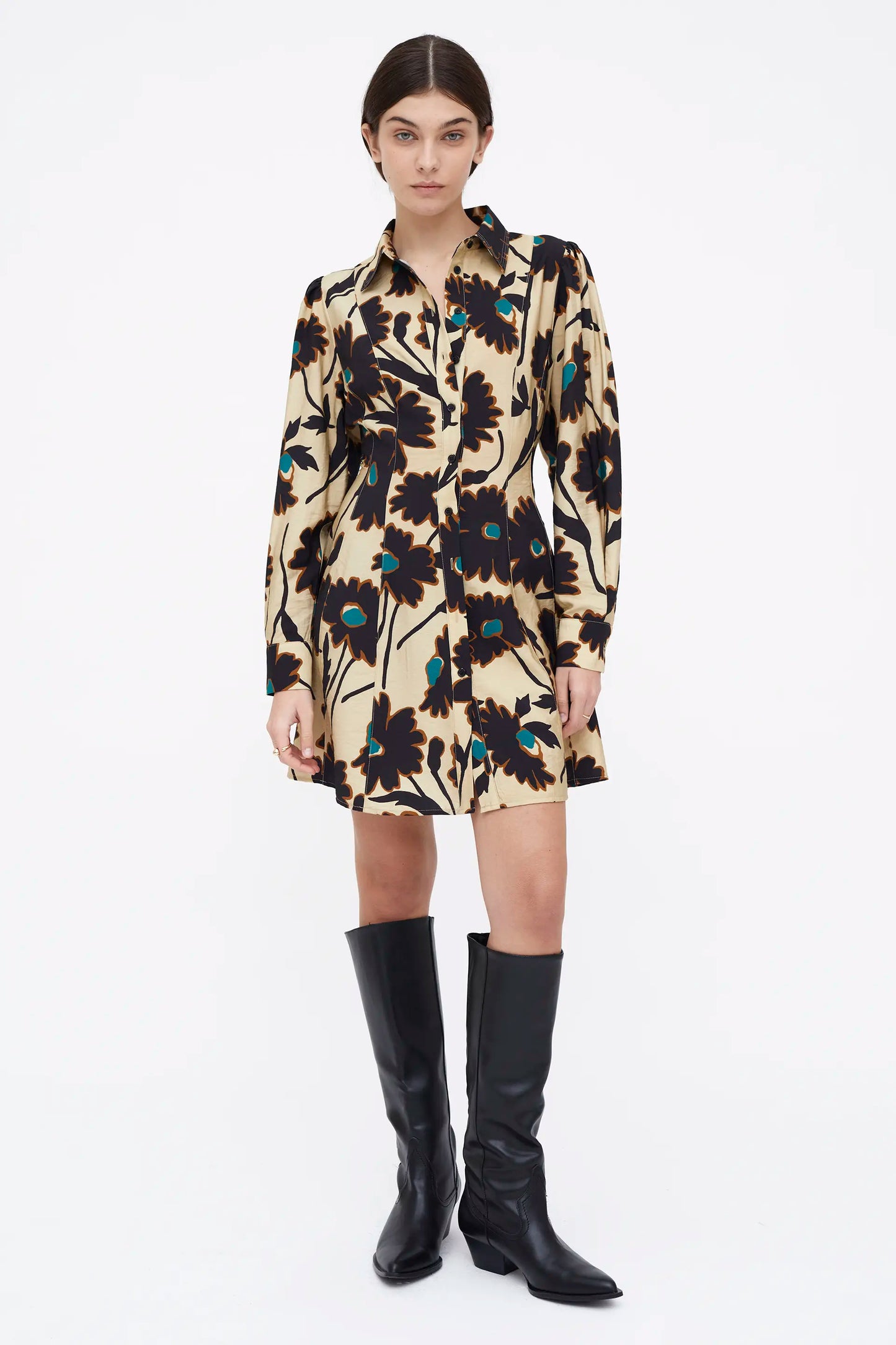 Vestido corto floral estampado Giardina