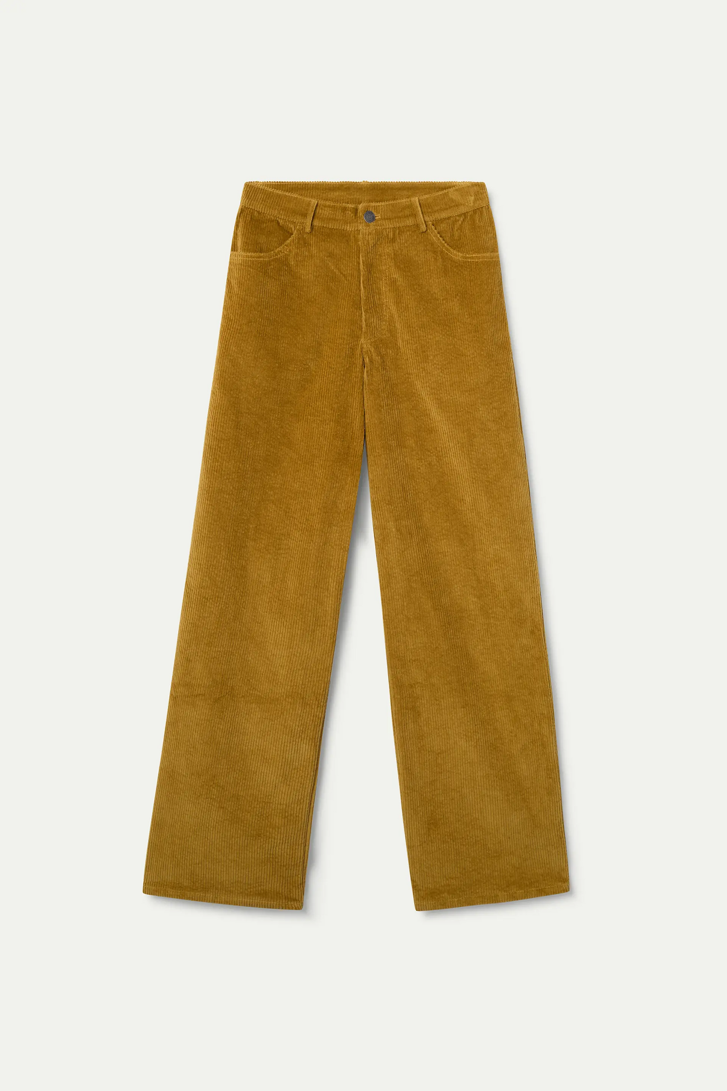 Pantalón recto pana amarillo
