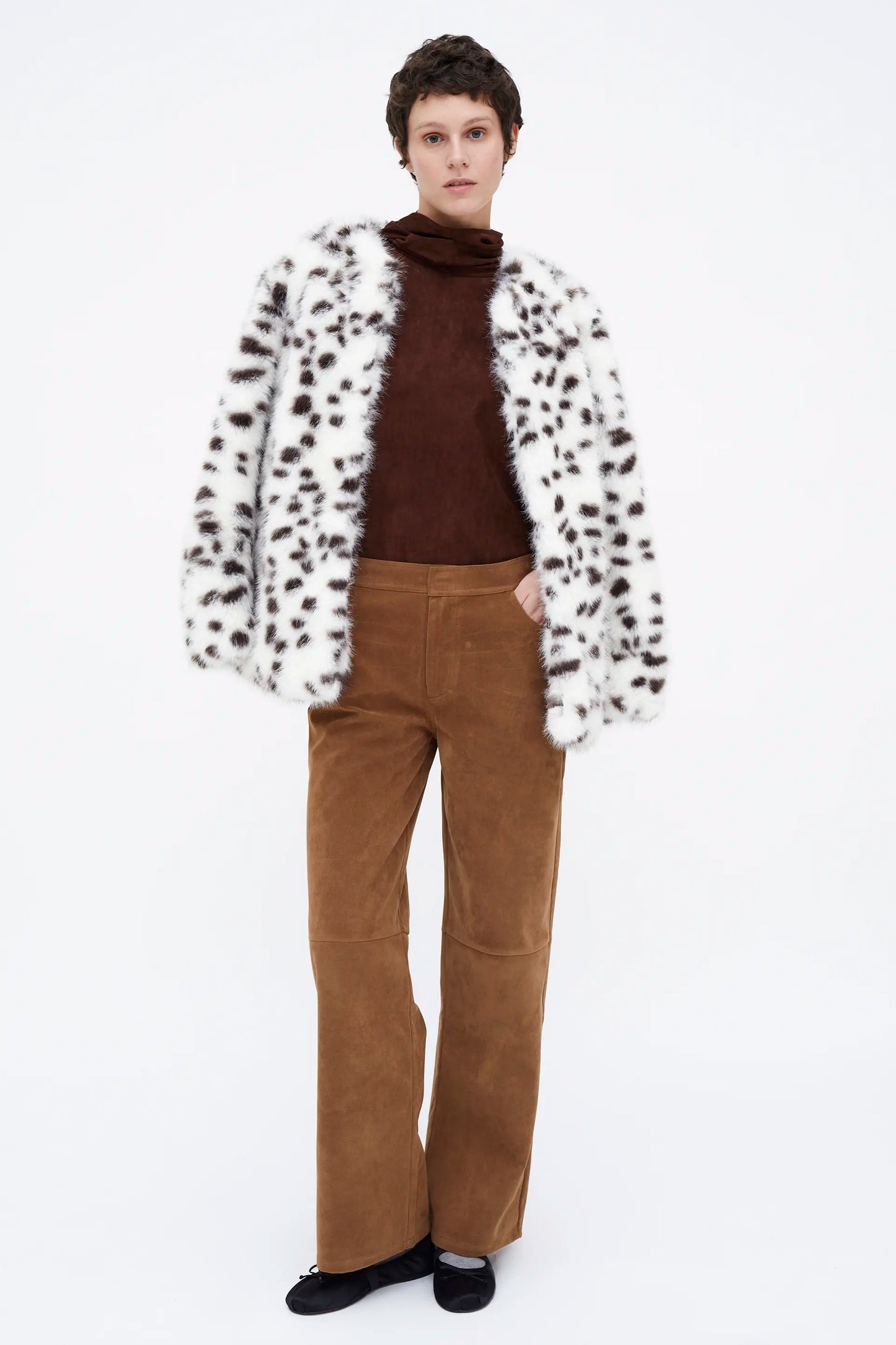 Pantalón recto ante camel