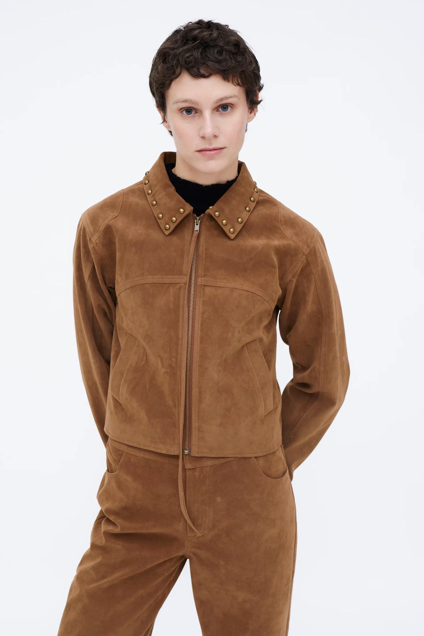 Chaqueta ante camel