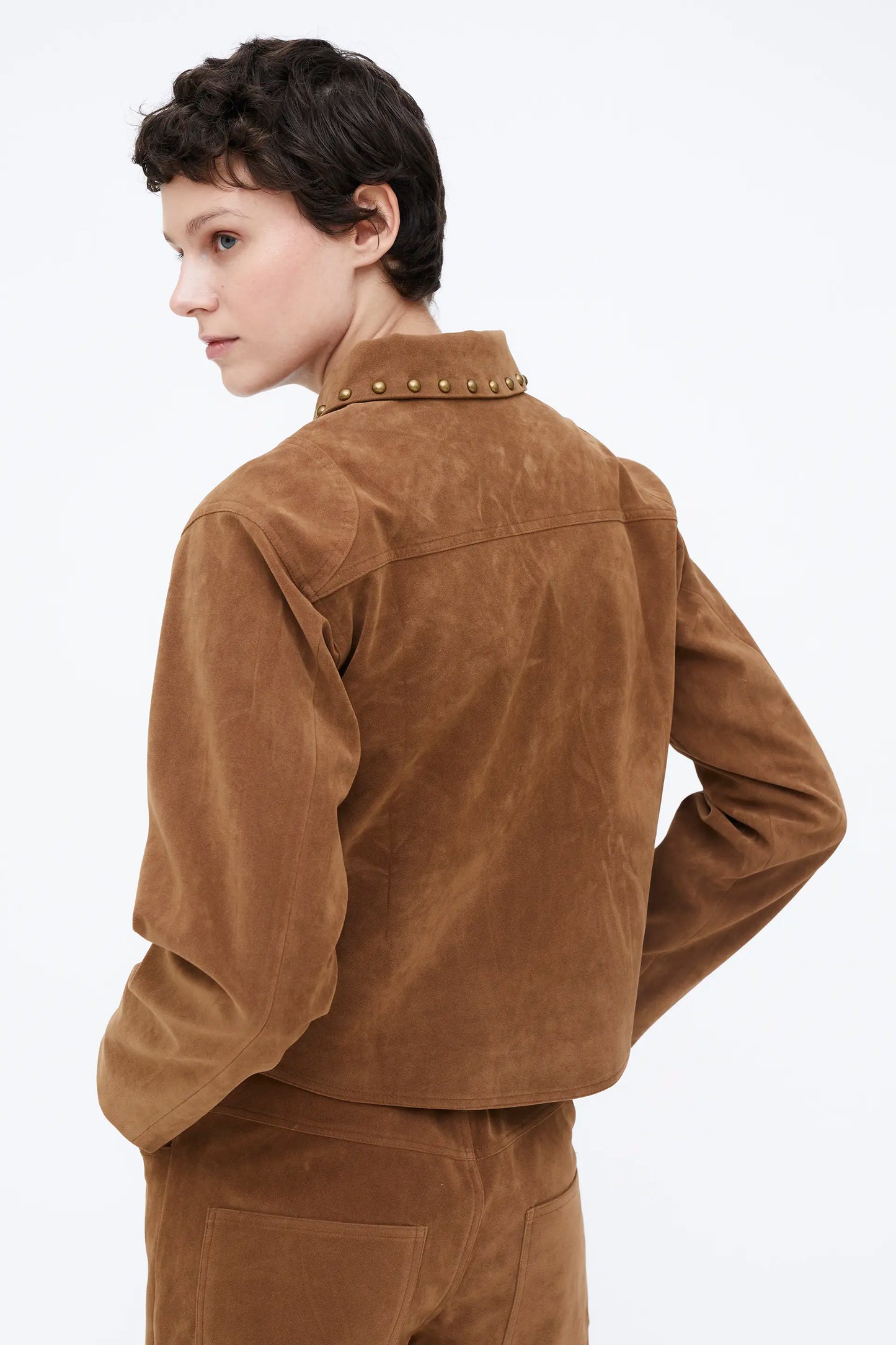 Chaqueta ante camel