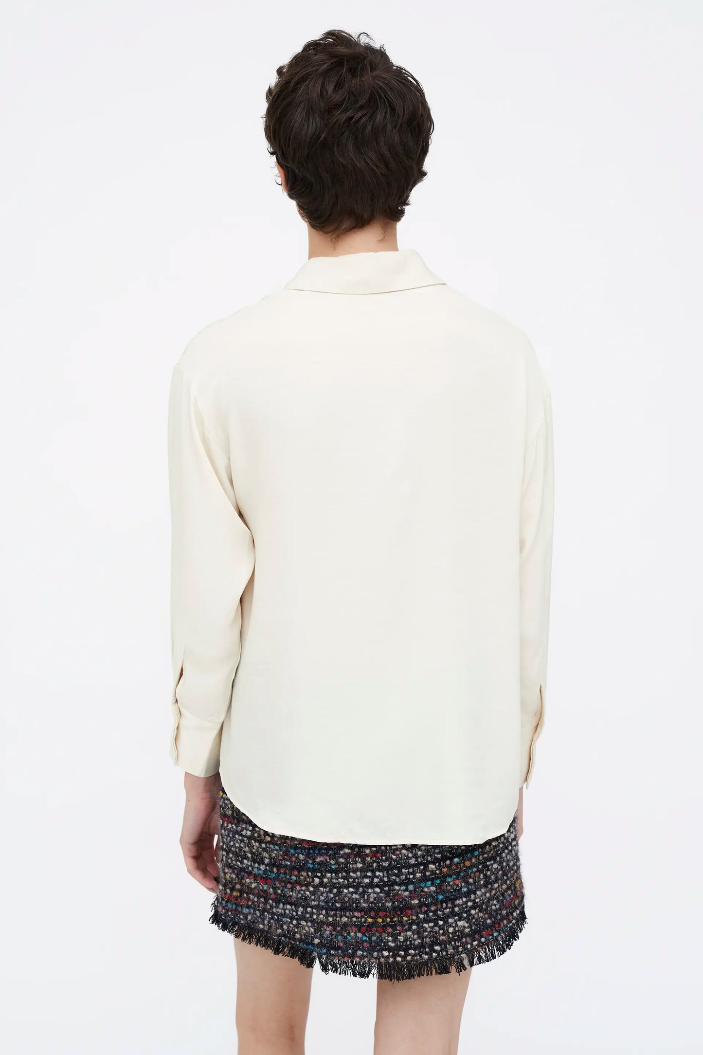 Camisa blanca crepé satinado