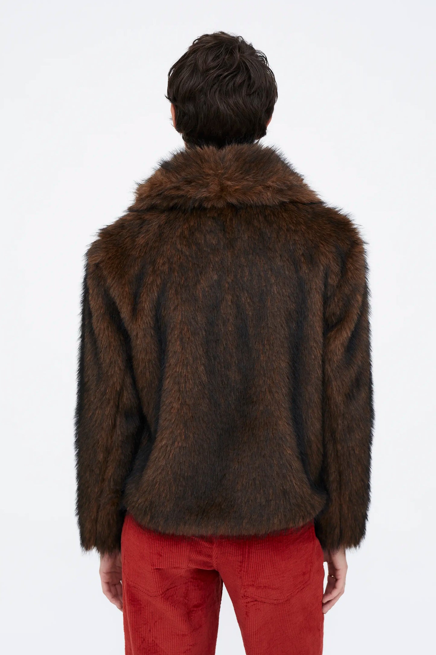 Brown fur effect coat