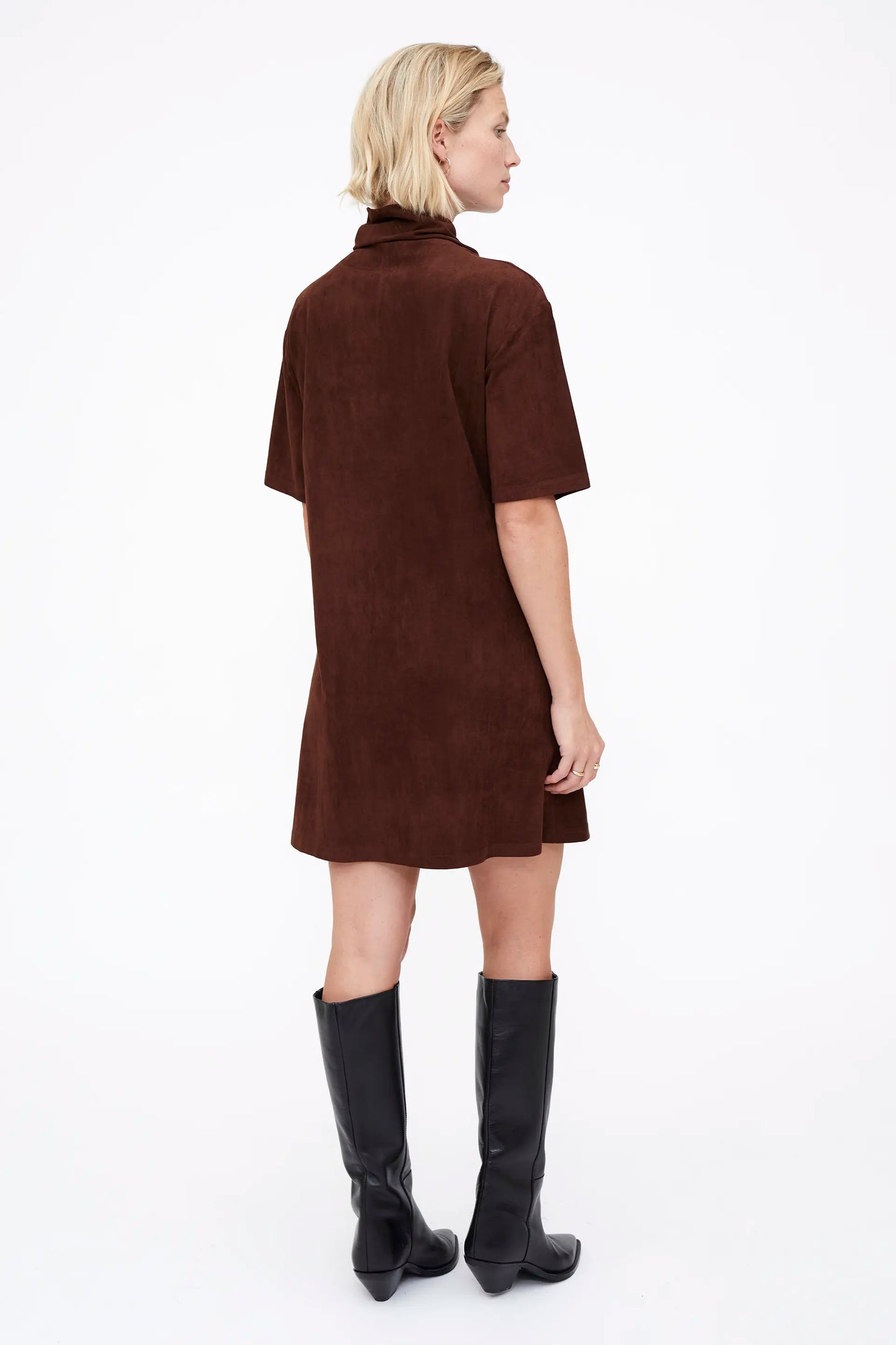 Vestido corto ante marrón