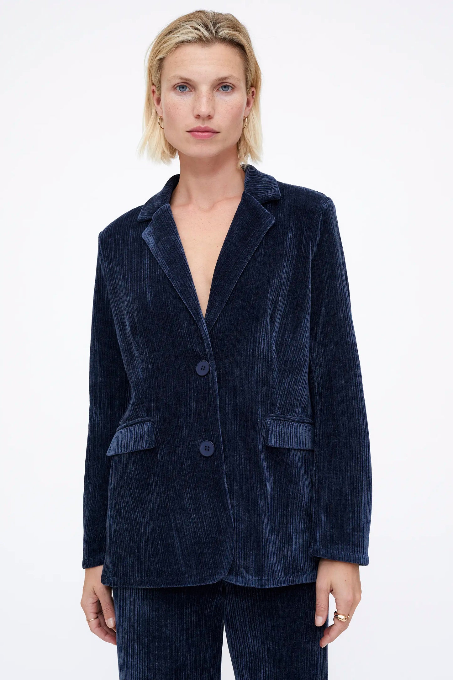 Blazer pana de terciopelo Navy Blue