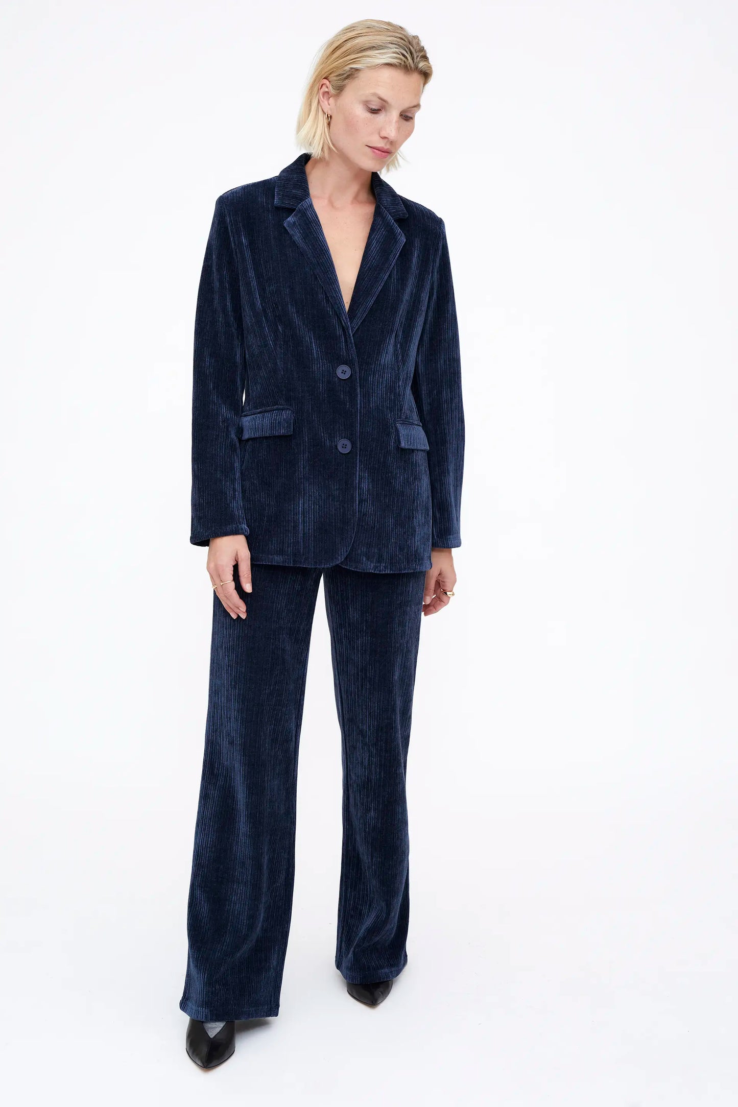 Blazer pana de terciopelo Navy Blue