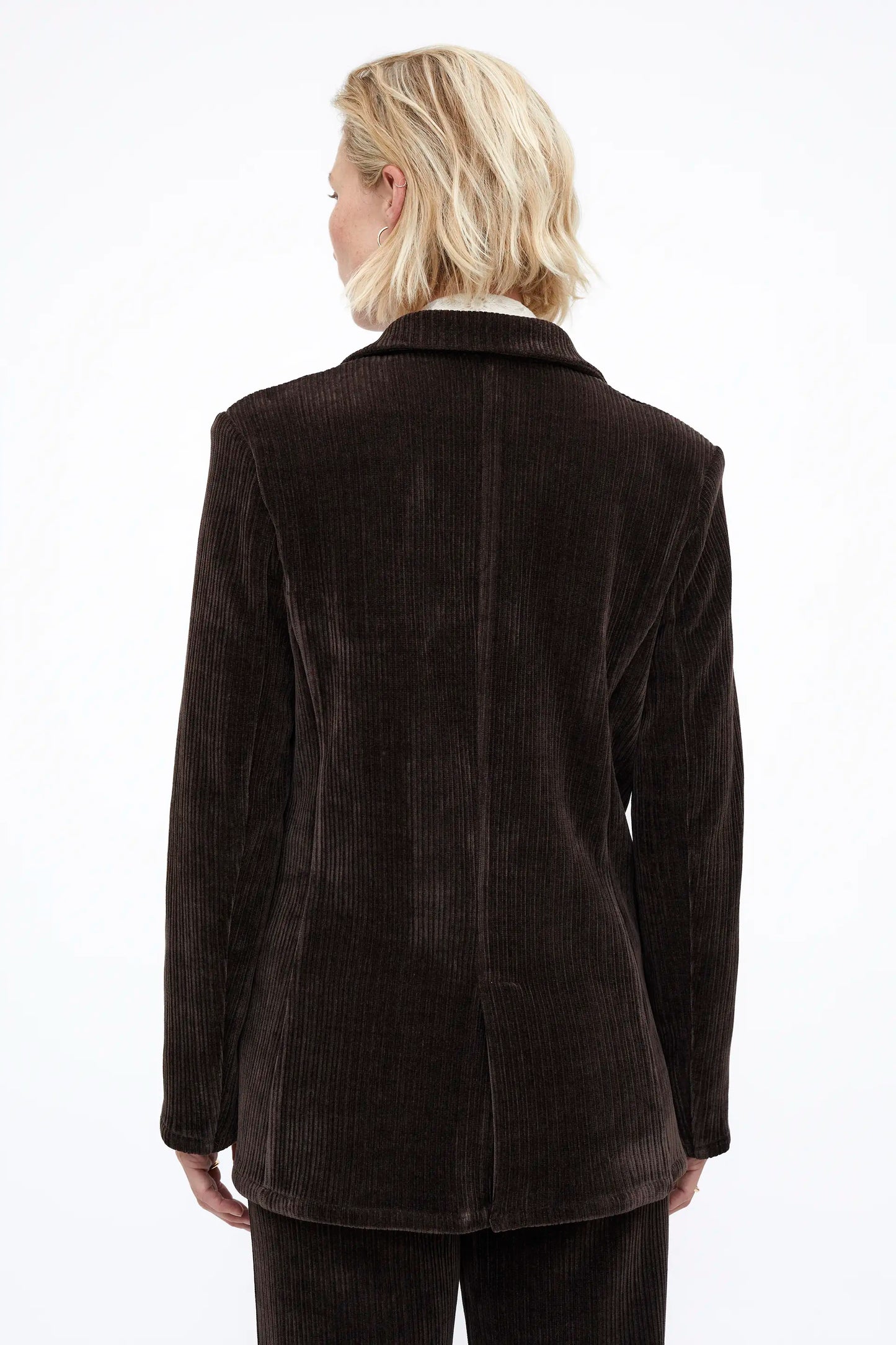 Blazer pana de terciopelo marrón