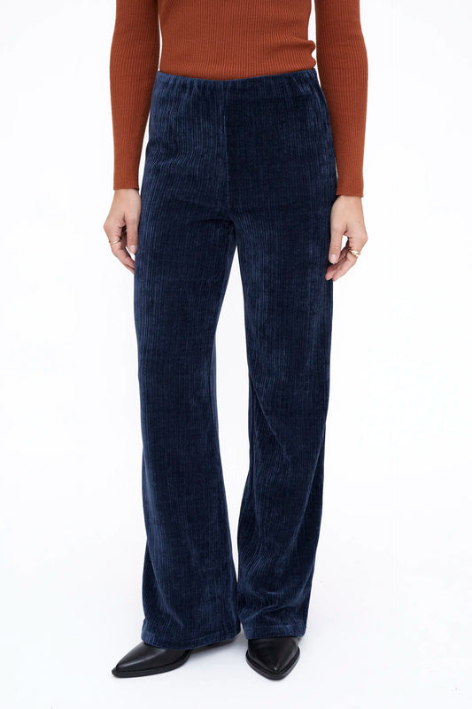 Pantalón de traje pana de terciopelo Navy Blue