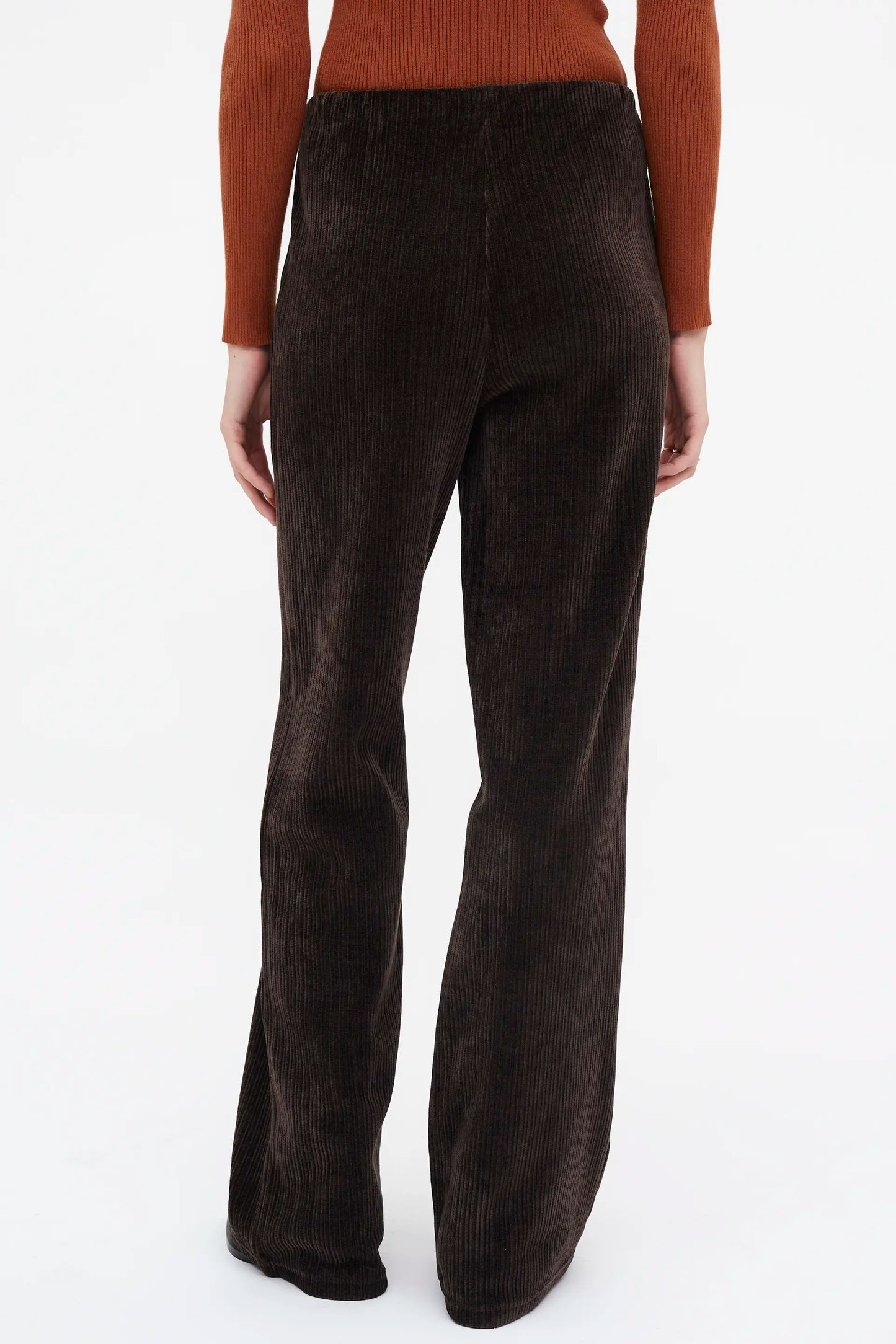 Pantalón de traje pana de terciopelo marrón