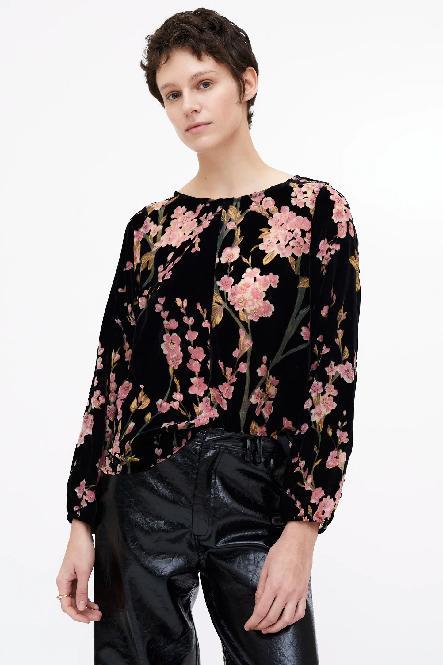 Top de terciopelo con estampado Malva Velvet