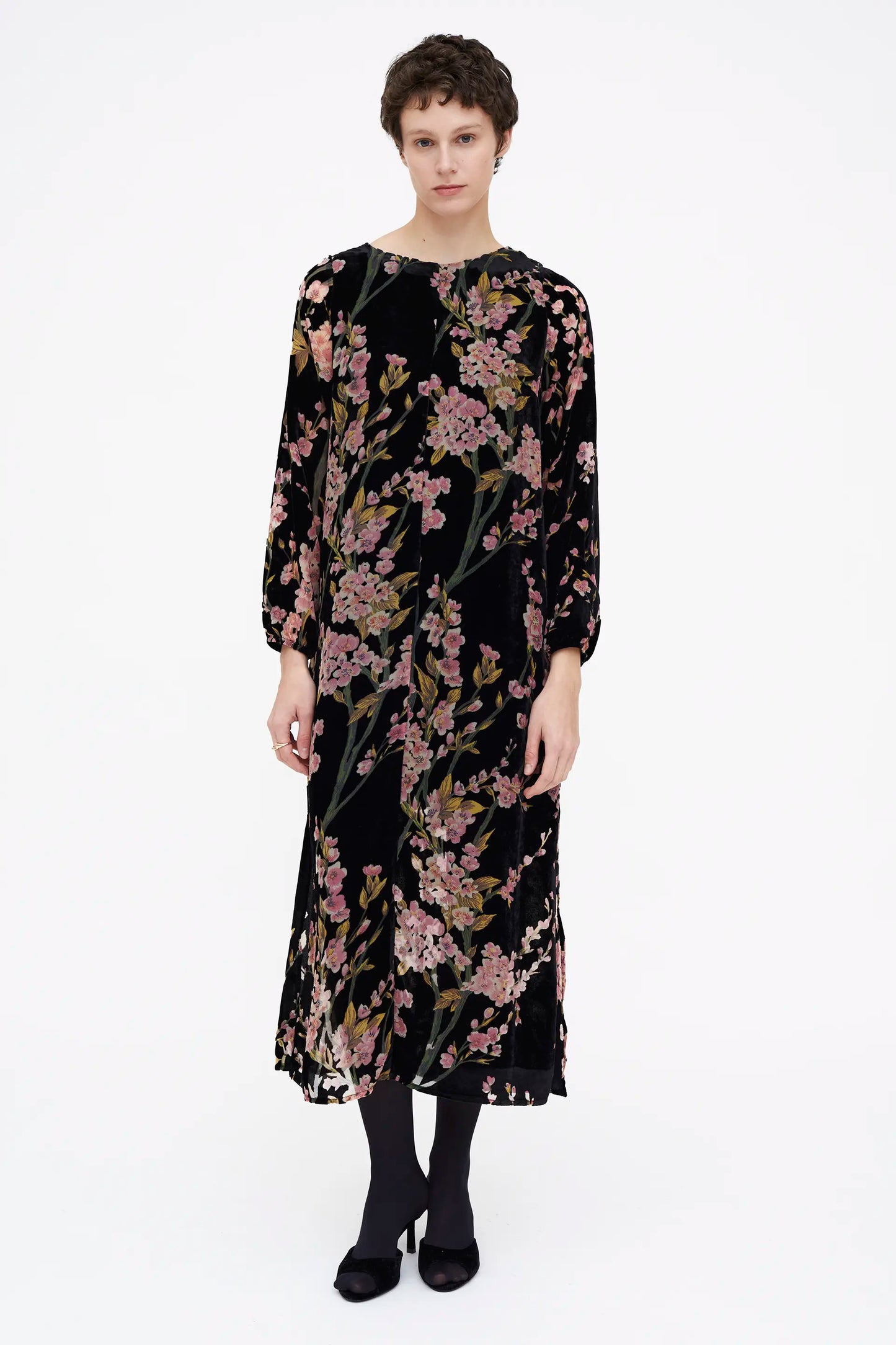 Vestido Largo de terciopelo con estampado Malva Velvet