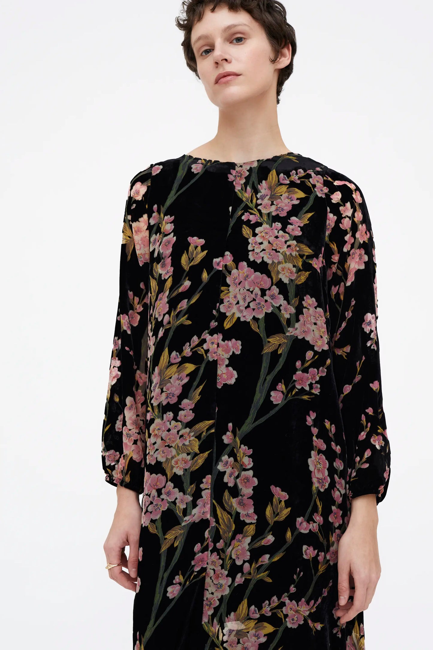 Vestido Largo de terciopelo con estampado Malva Velvet