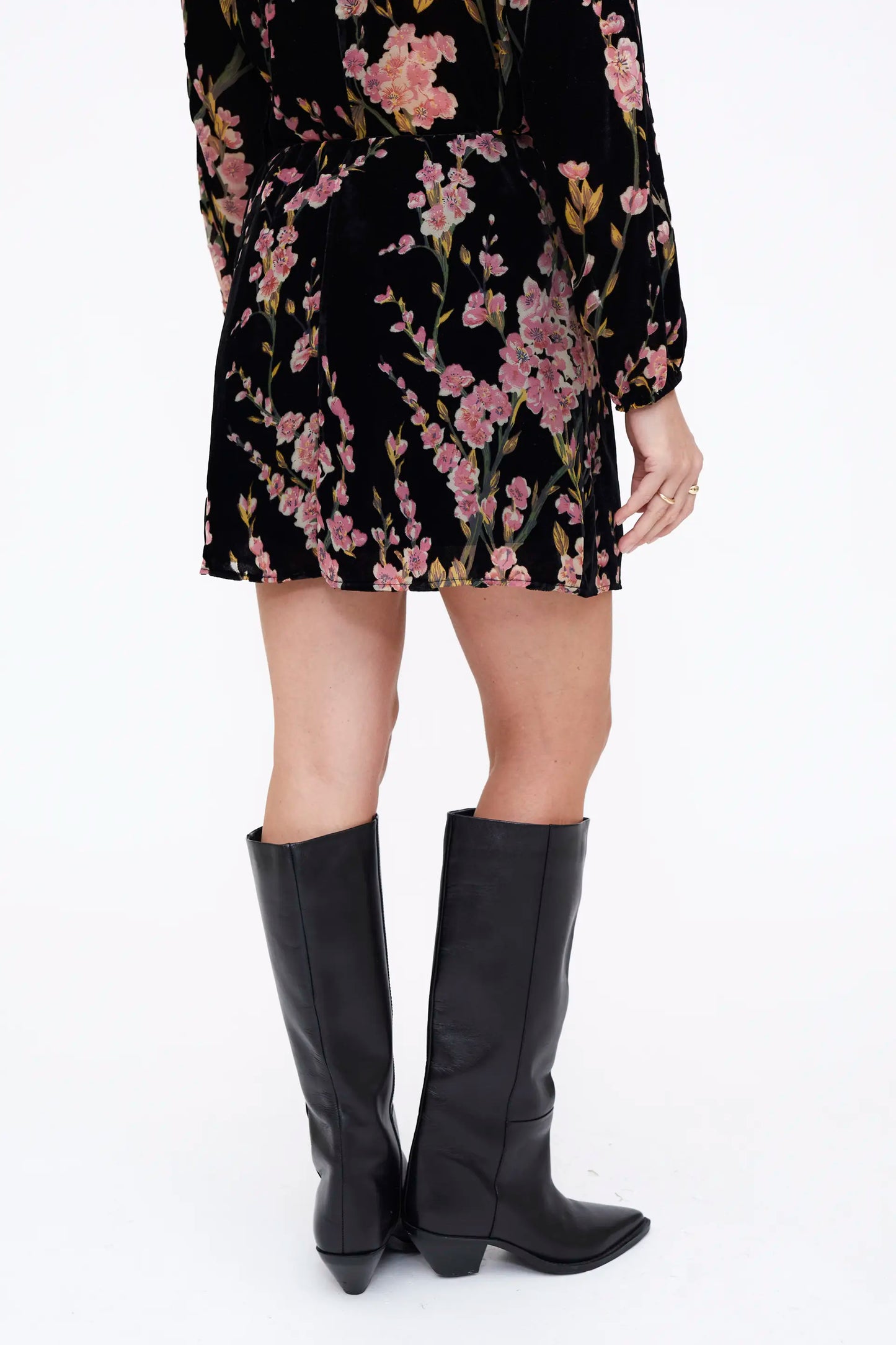 Falda de terciopelo con estampado Malva Velvet