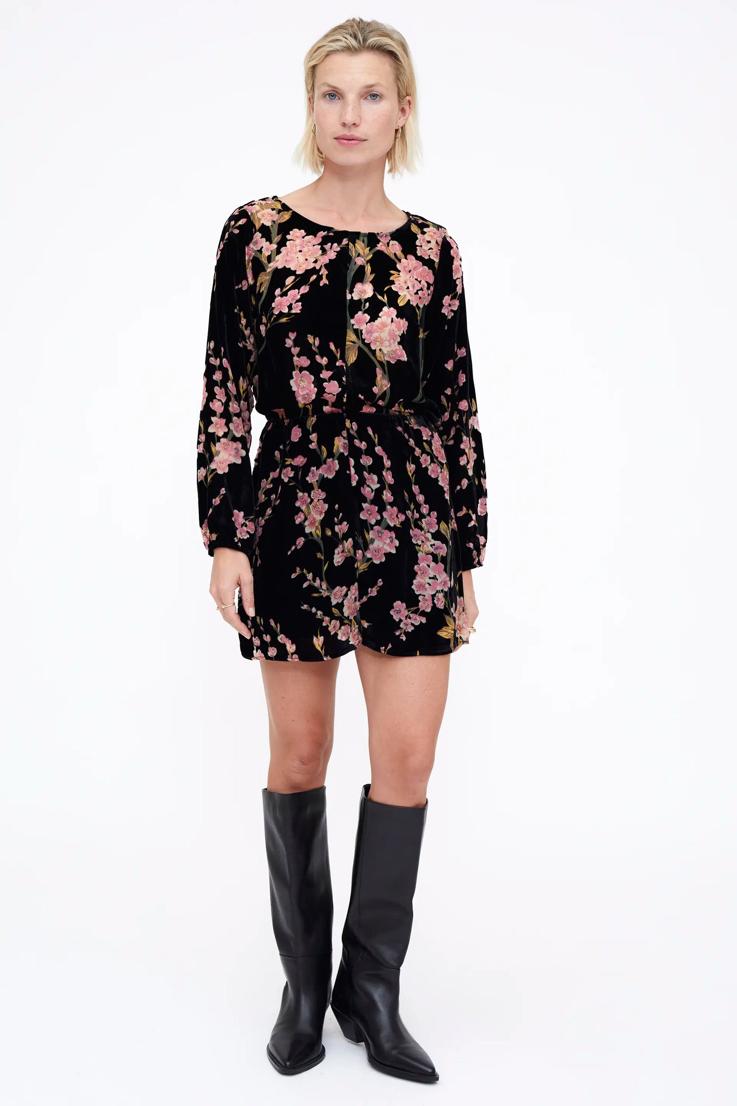 Falda de terciopelo con estampado Malva Velvet