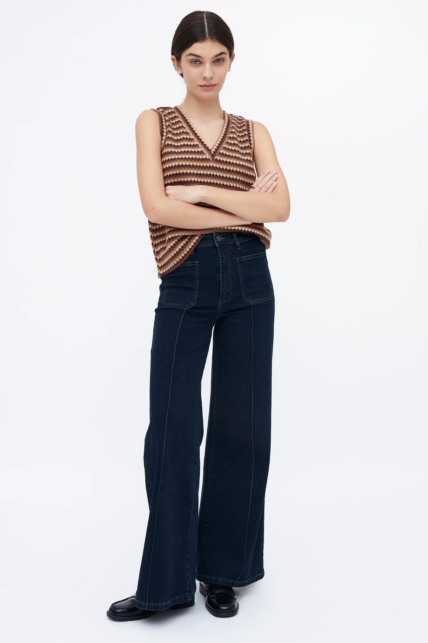 Pantalón vaquero azul tiro alto