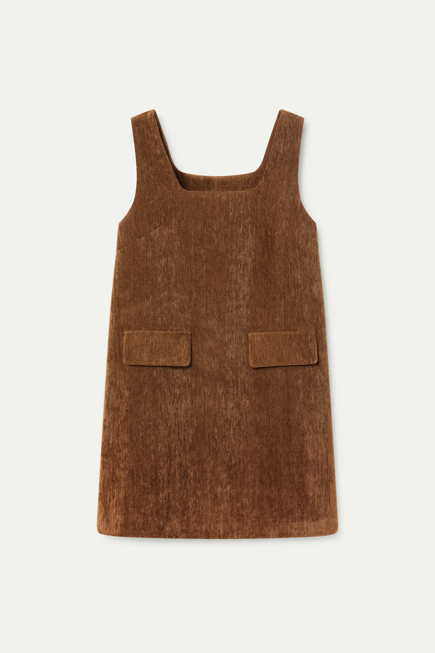 Vestido corto efecto aterciopelado marrón