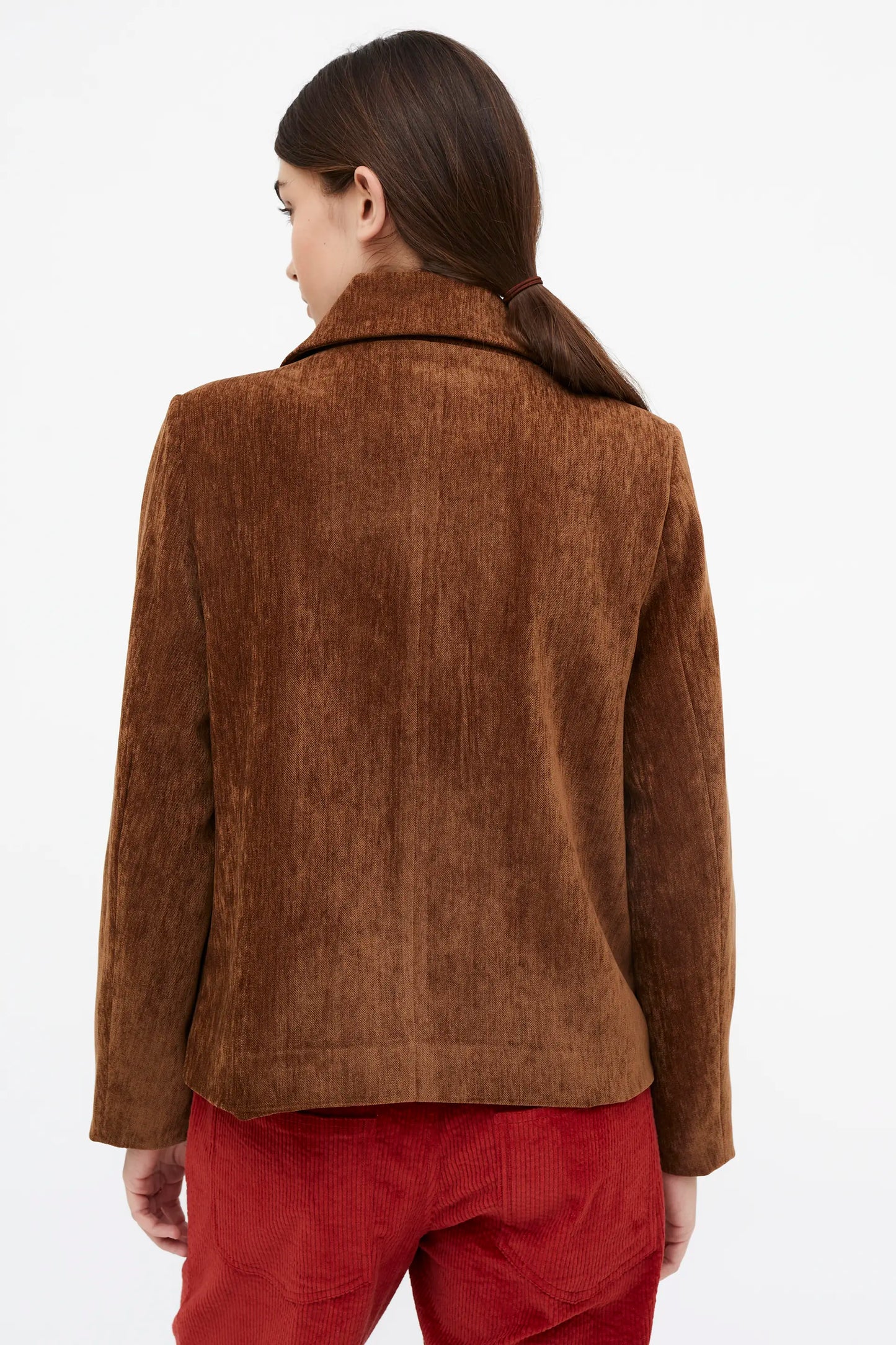 Blazer con efecto aterciopelado marrón