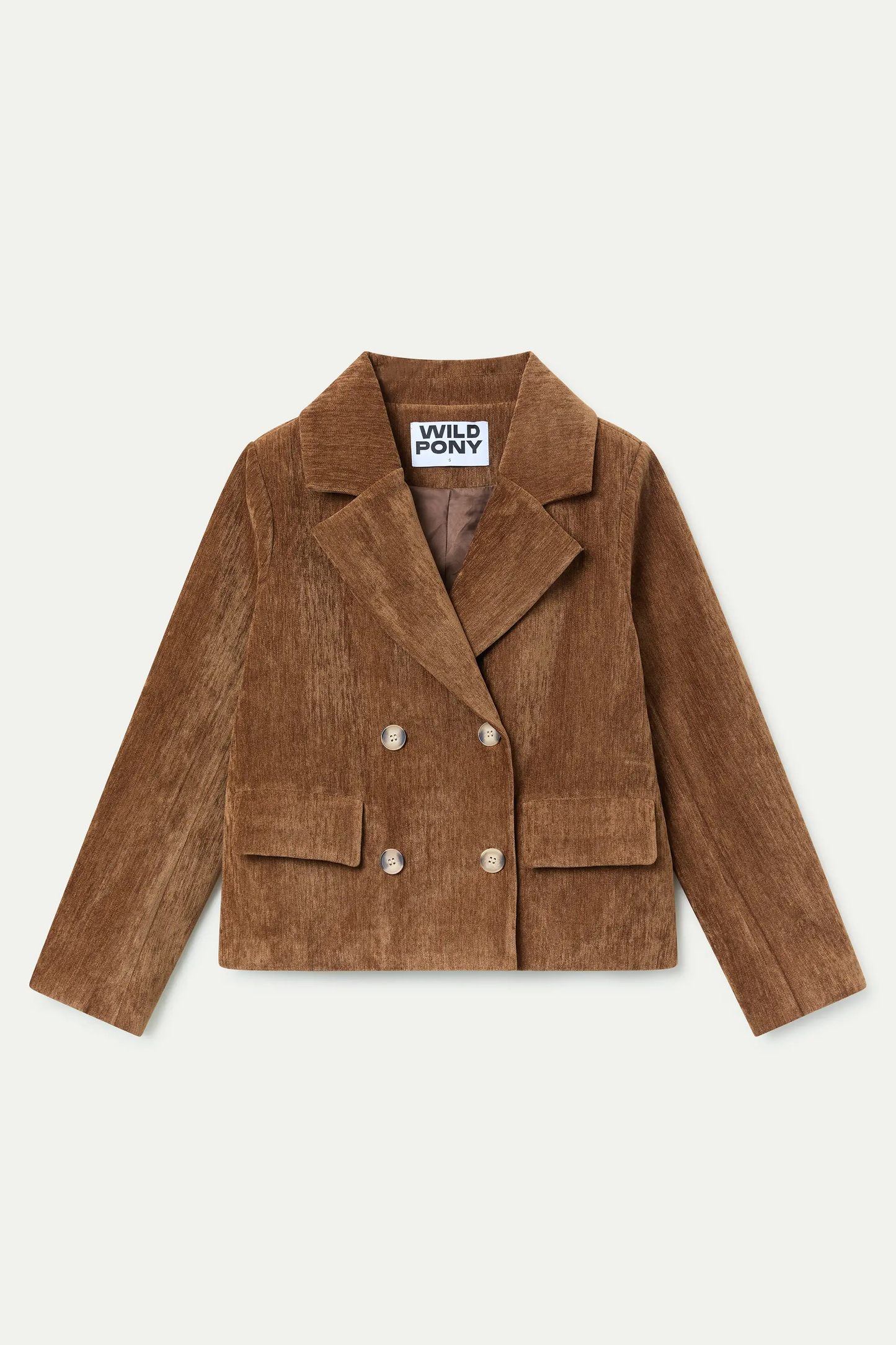 Blazer con efecto aterciopelado marrón