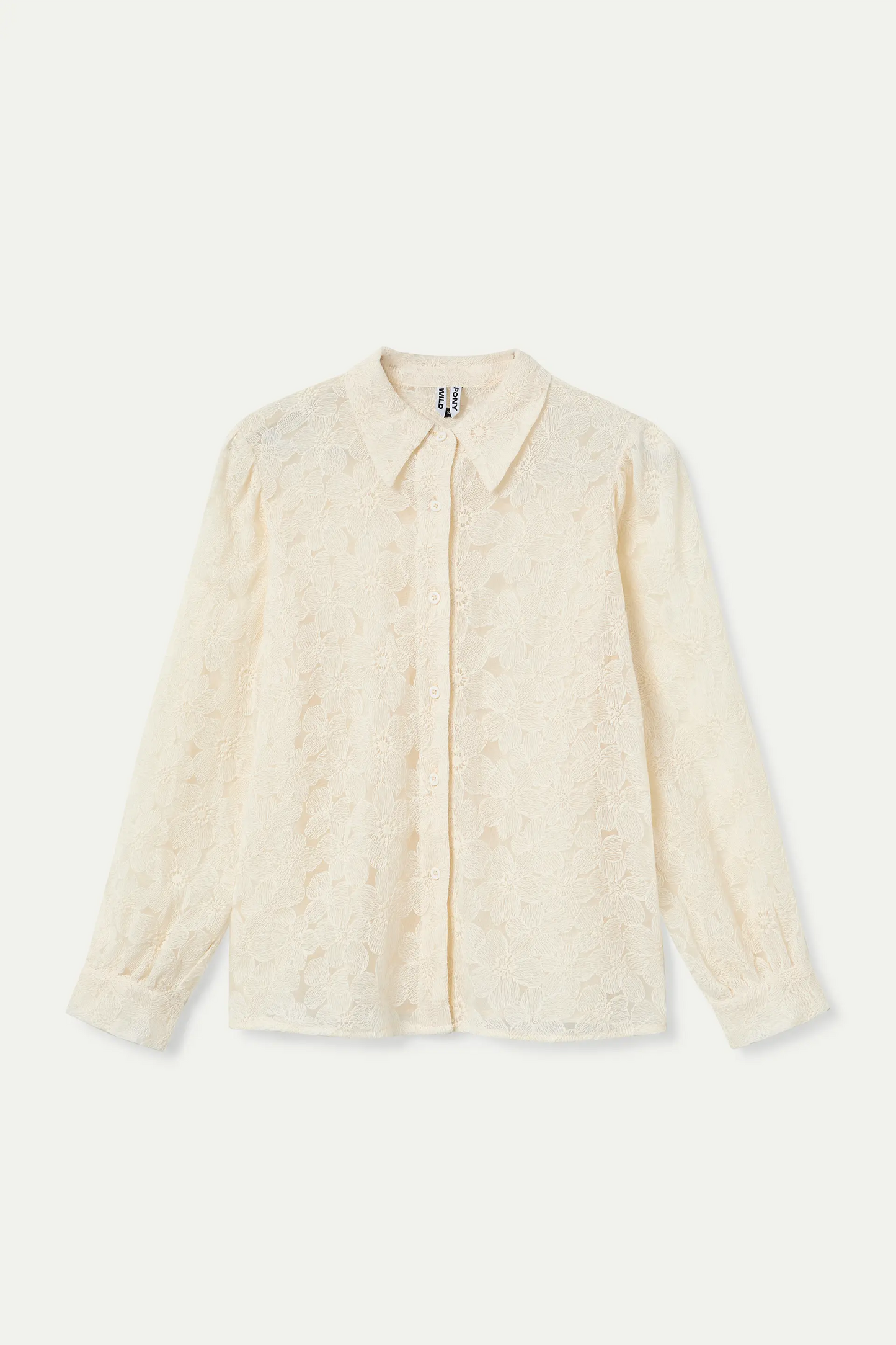 White shirt with floral lace