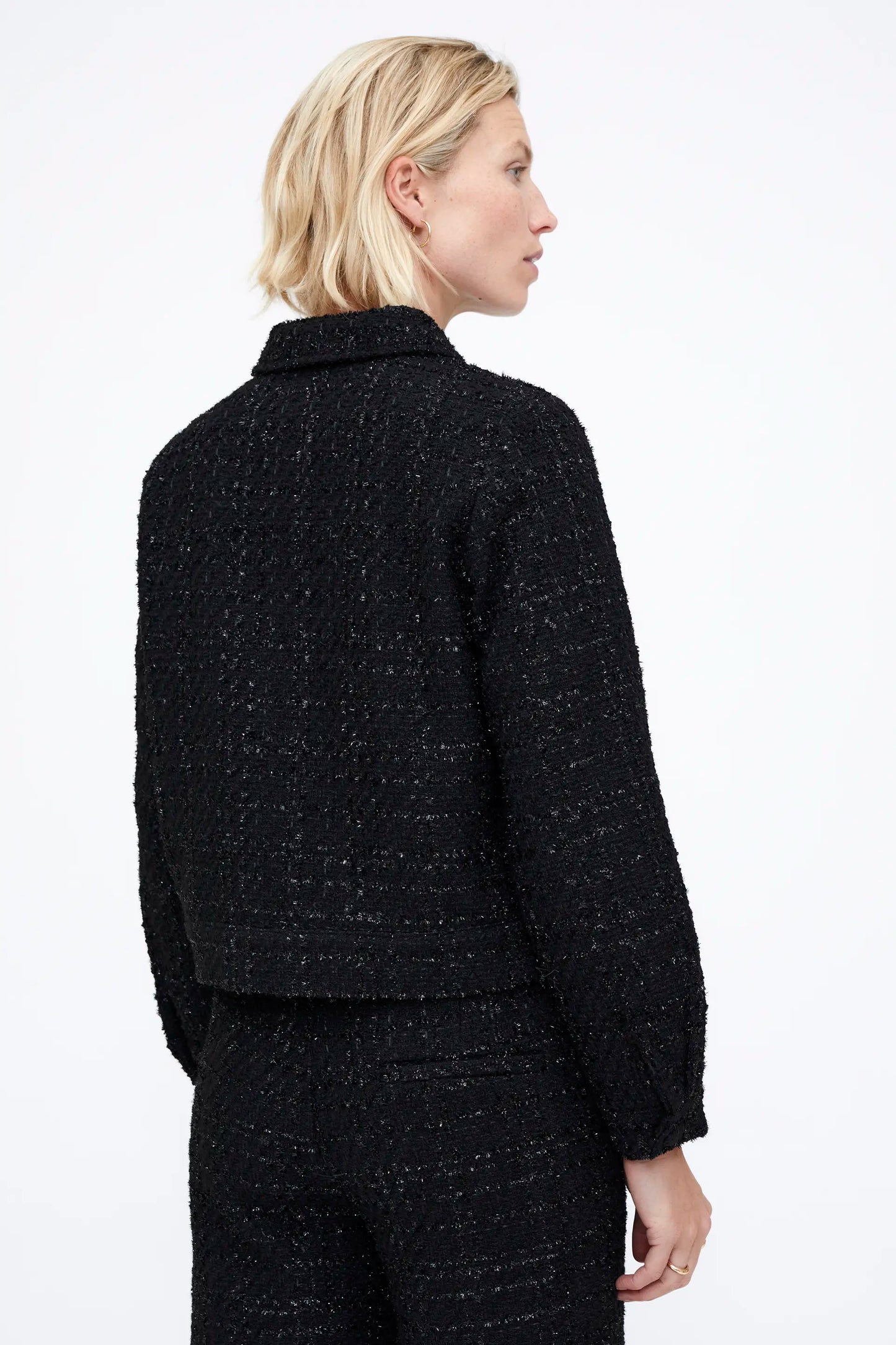 Chaqueta tweed negra