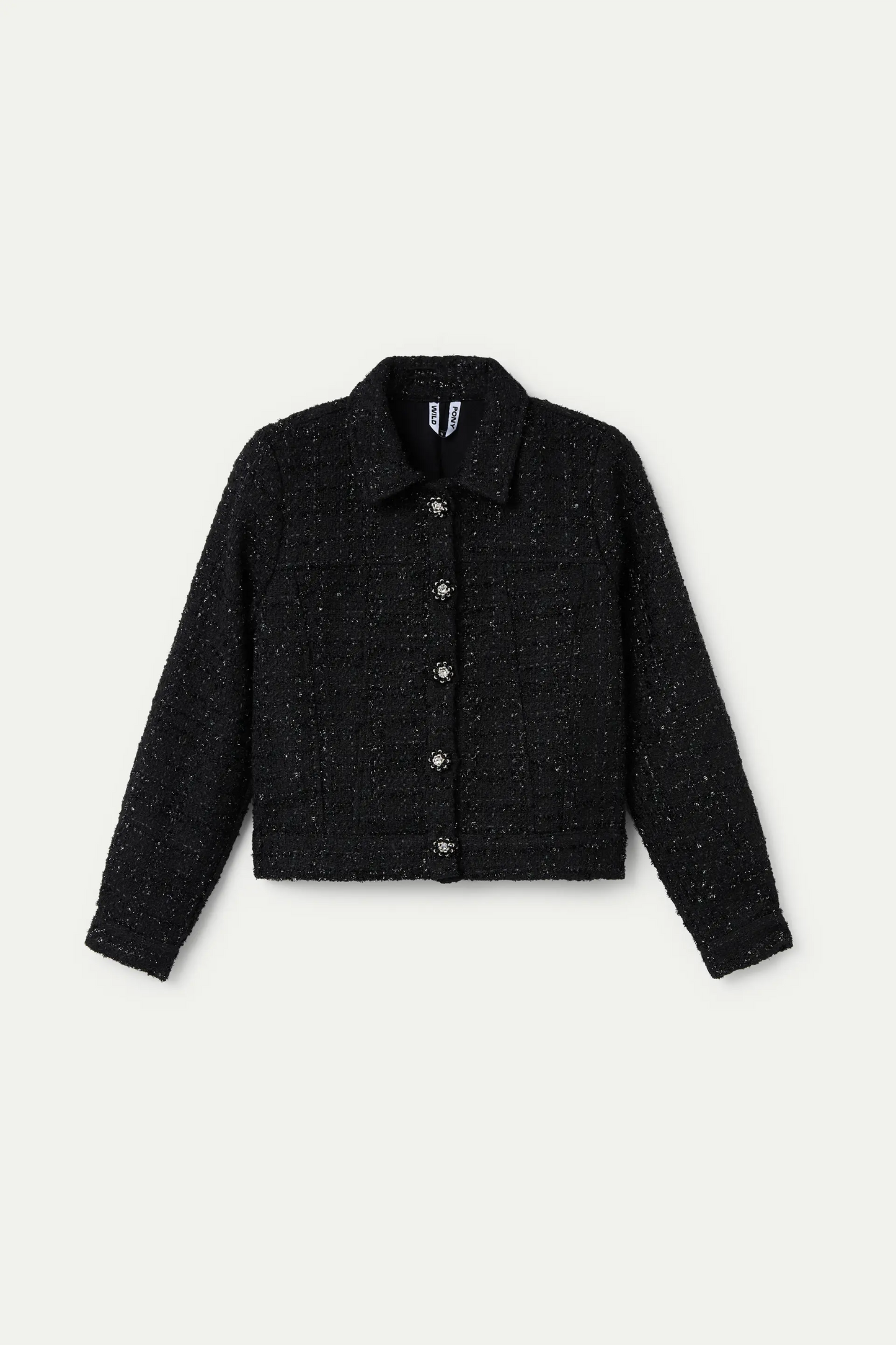 Chaqueta tweed negra