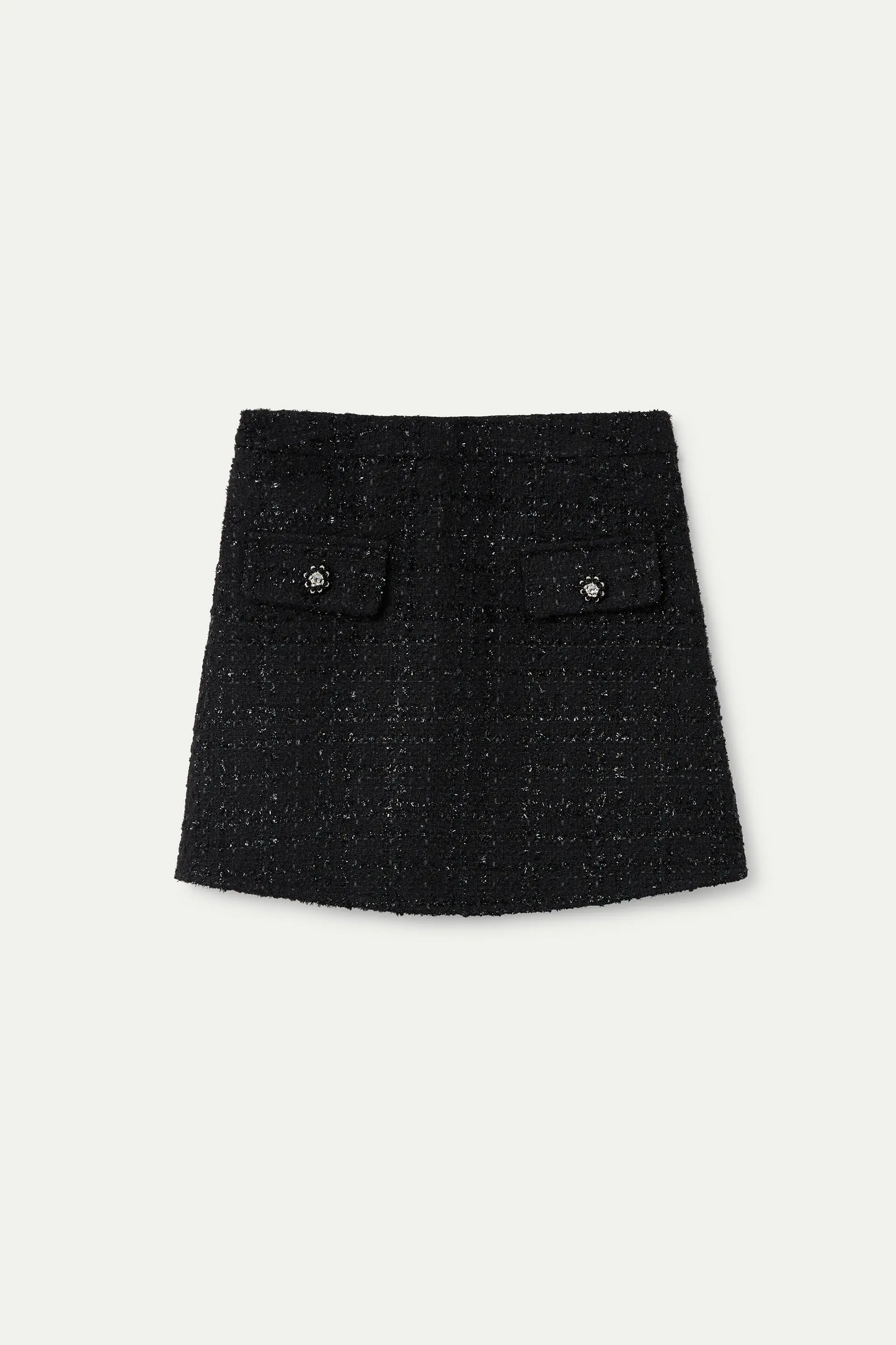 Falda corta tweed negra