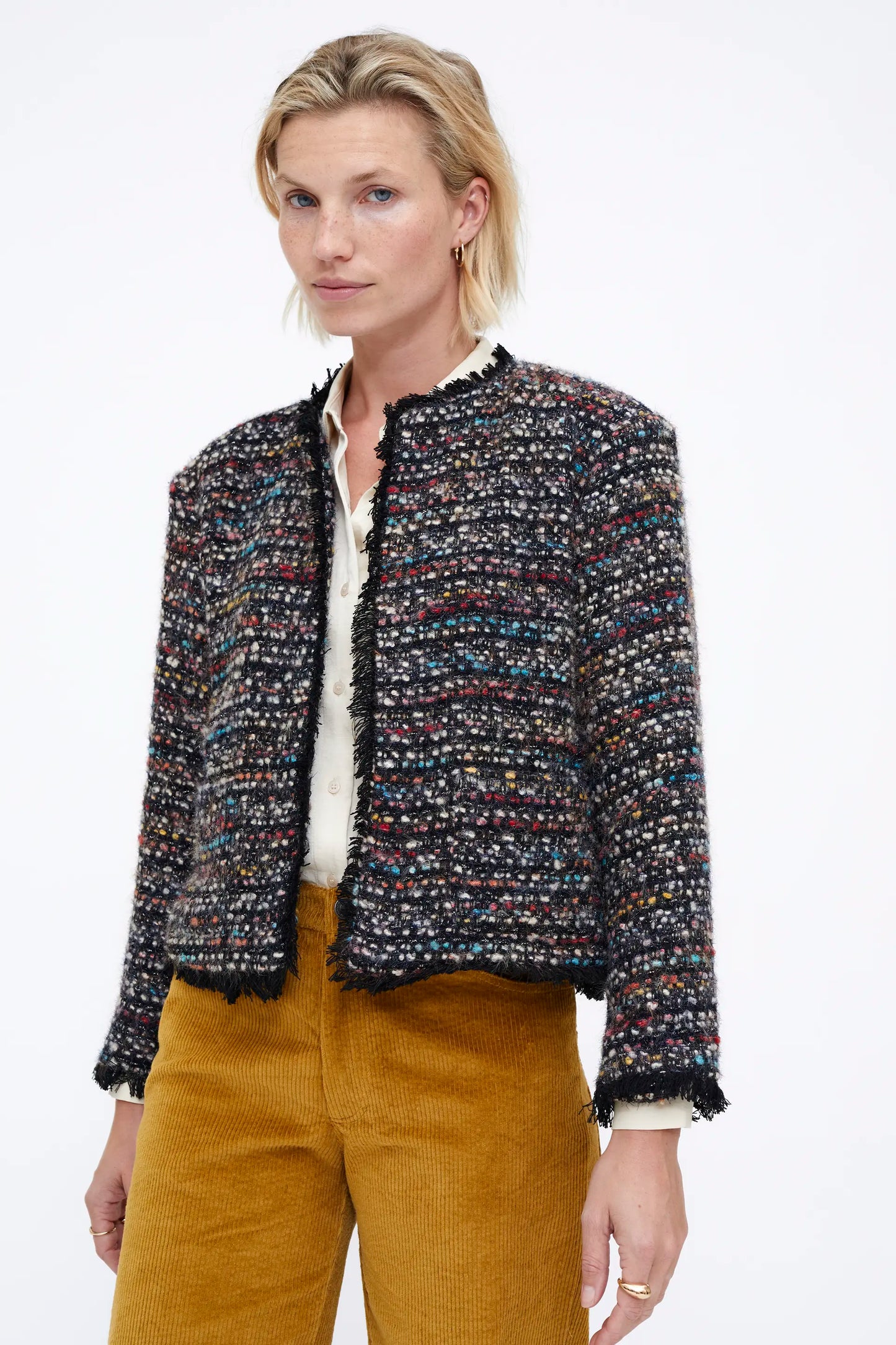 Multicoloured tweed jacket