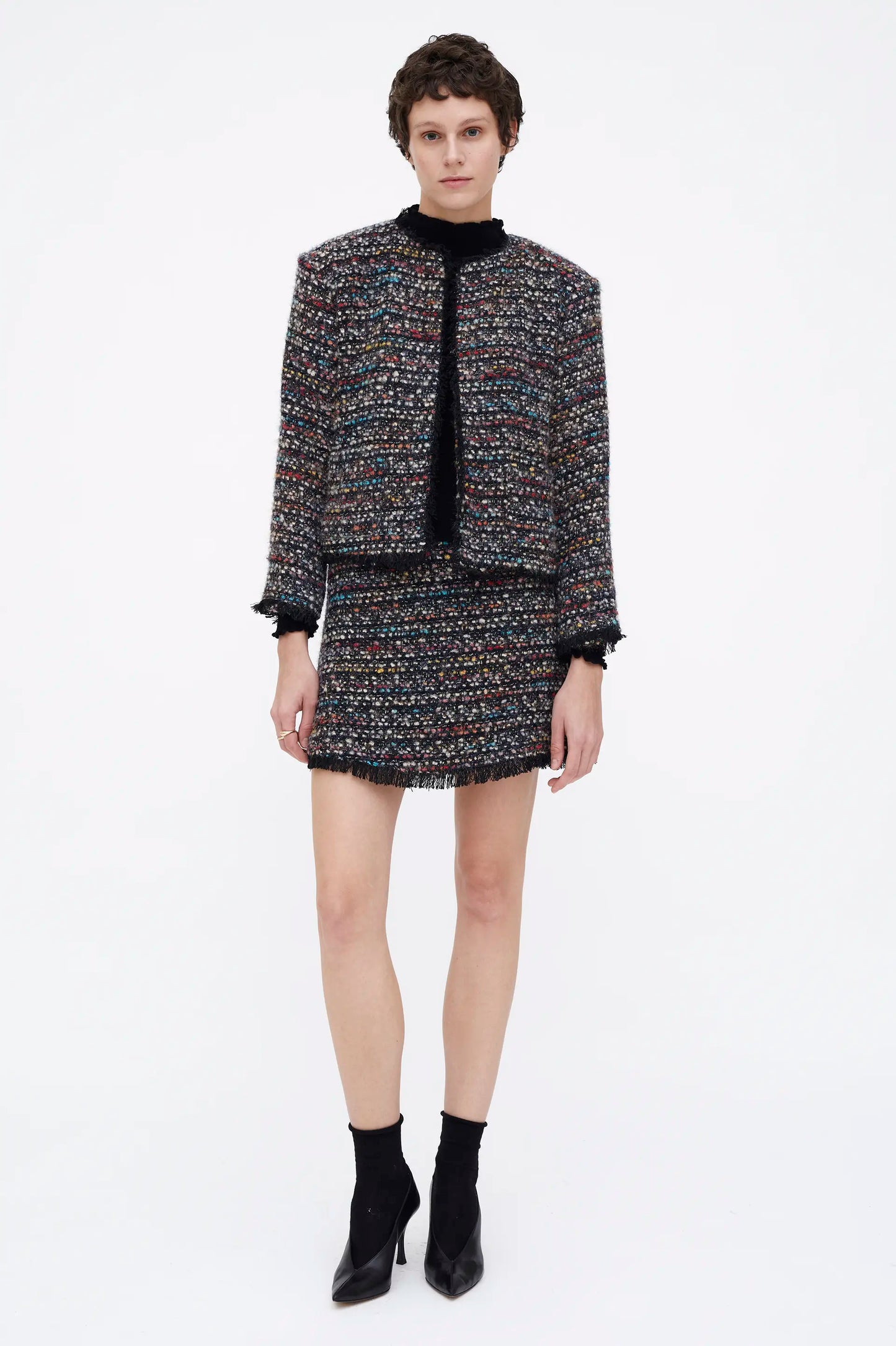 Multicoloured tweed jacket
