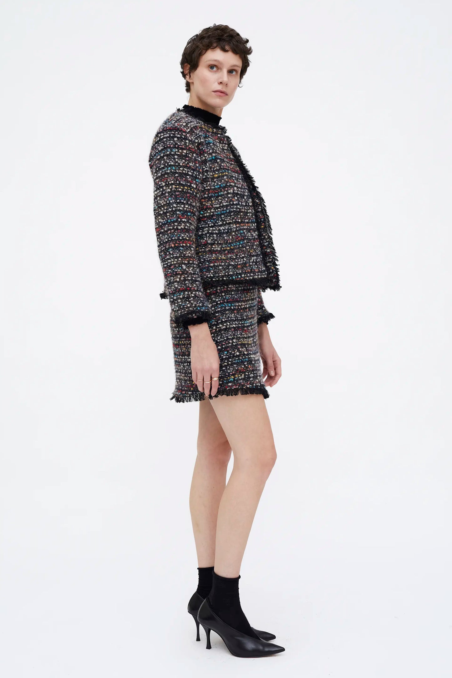 Multicoloured tweed jacket