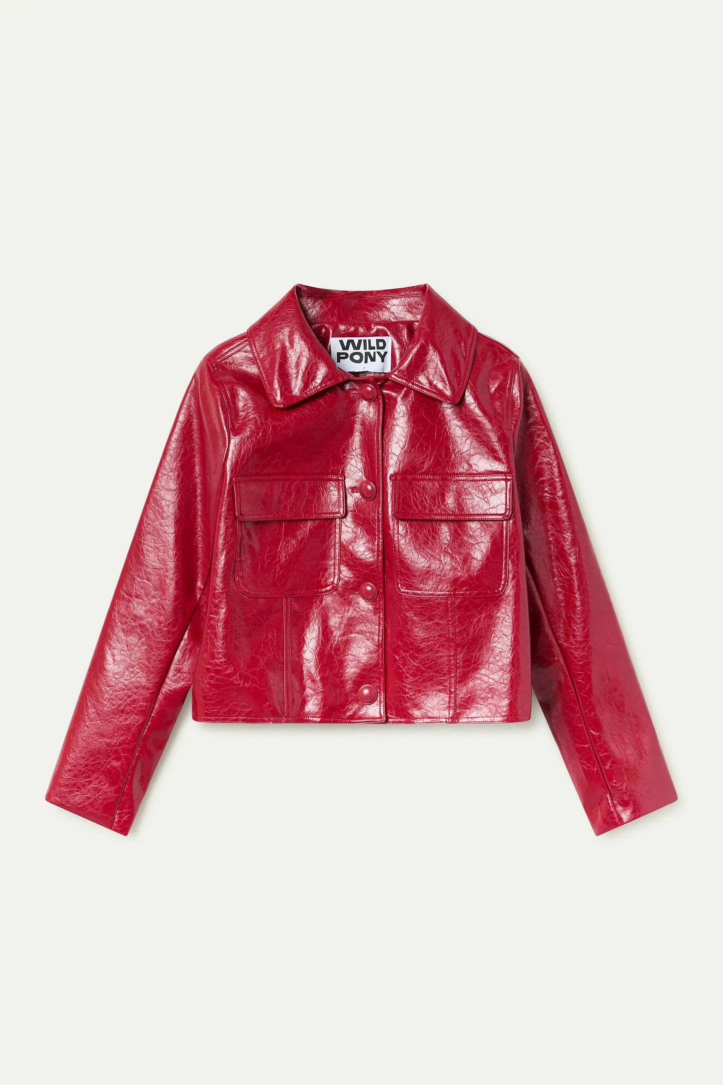 Chaqueta de cuero sintético rojo