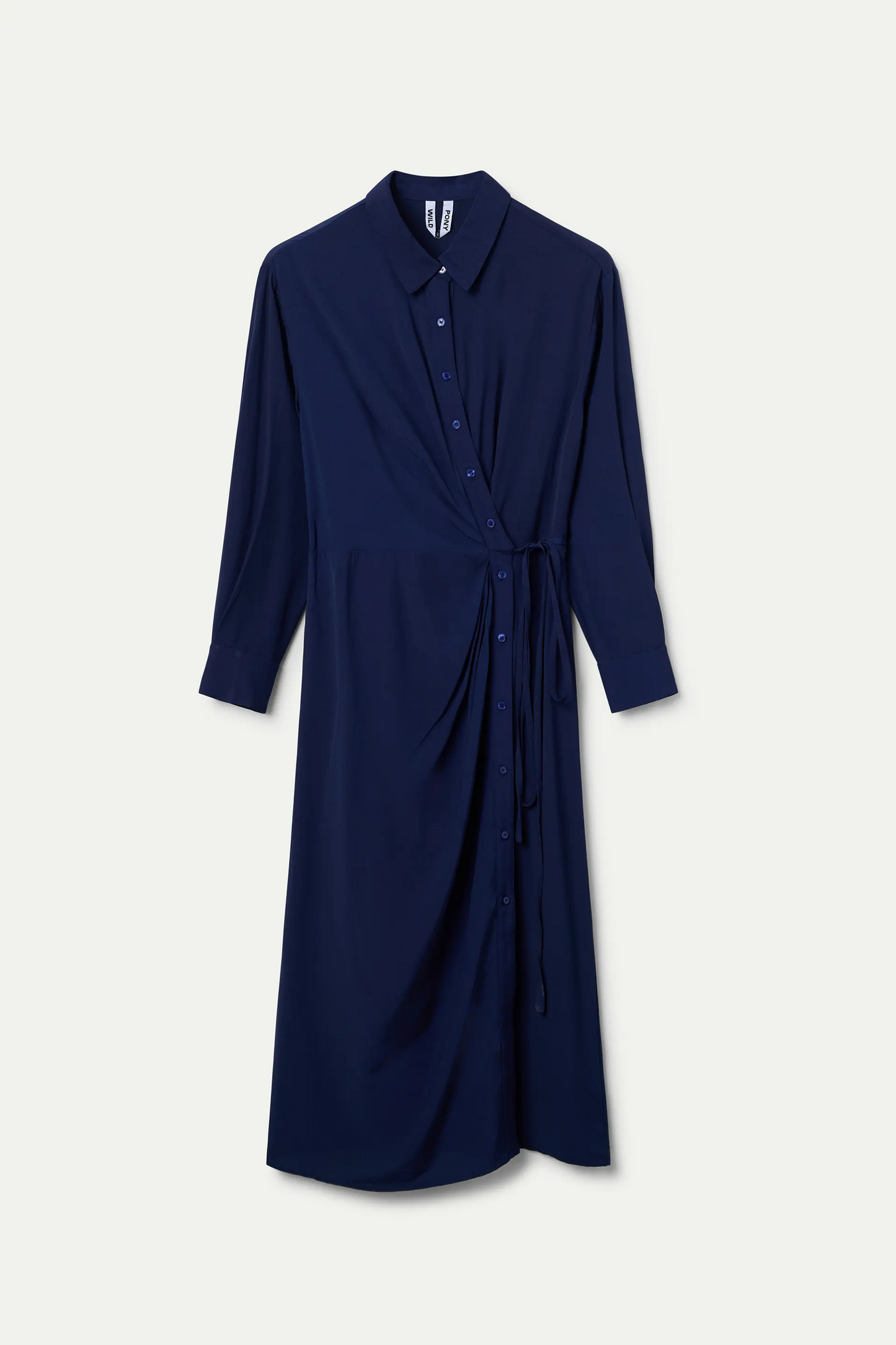 Navy blue crepe midi dress