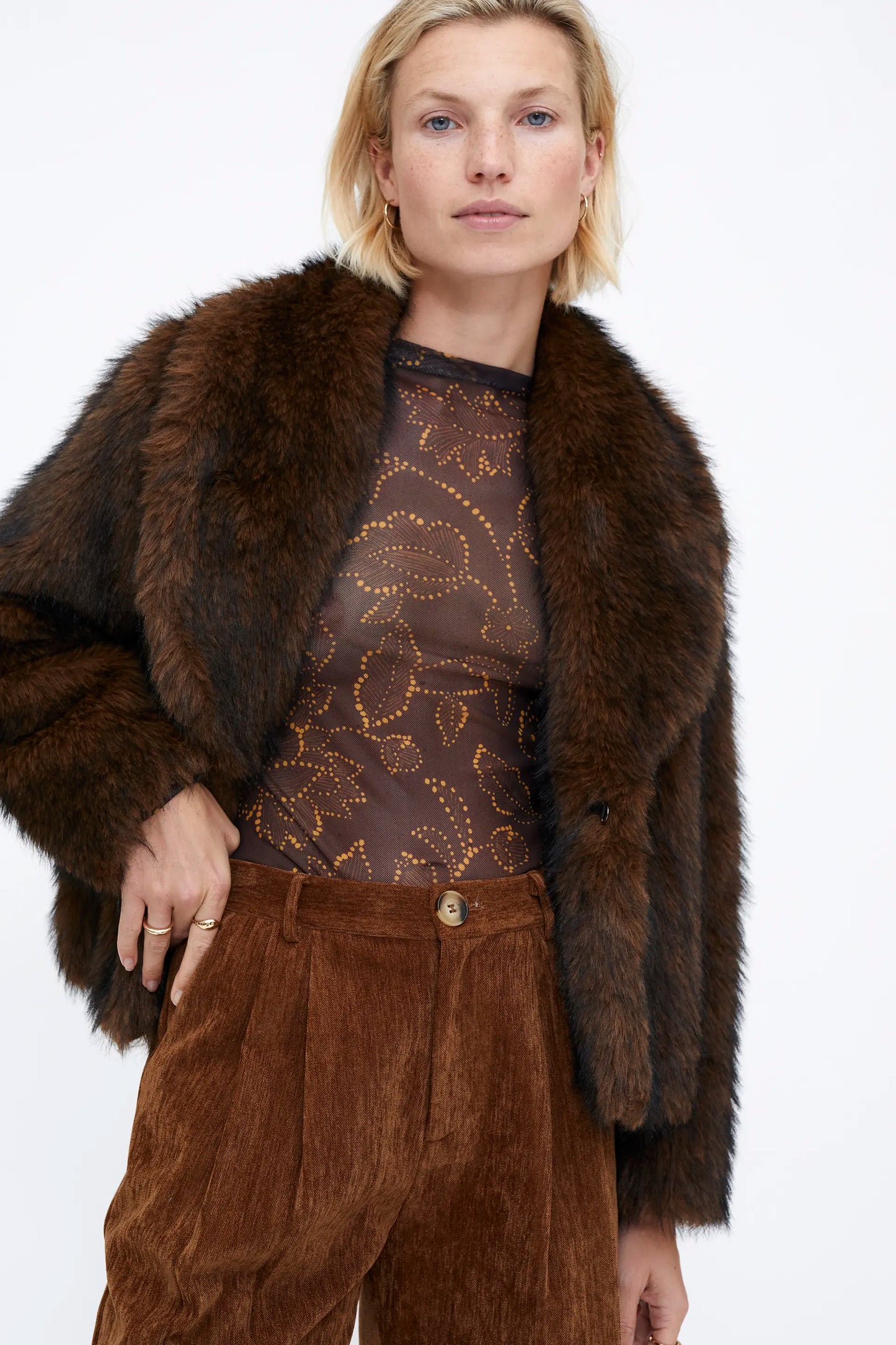 Top malla estampado Mustard Flower