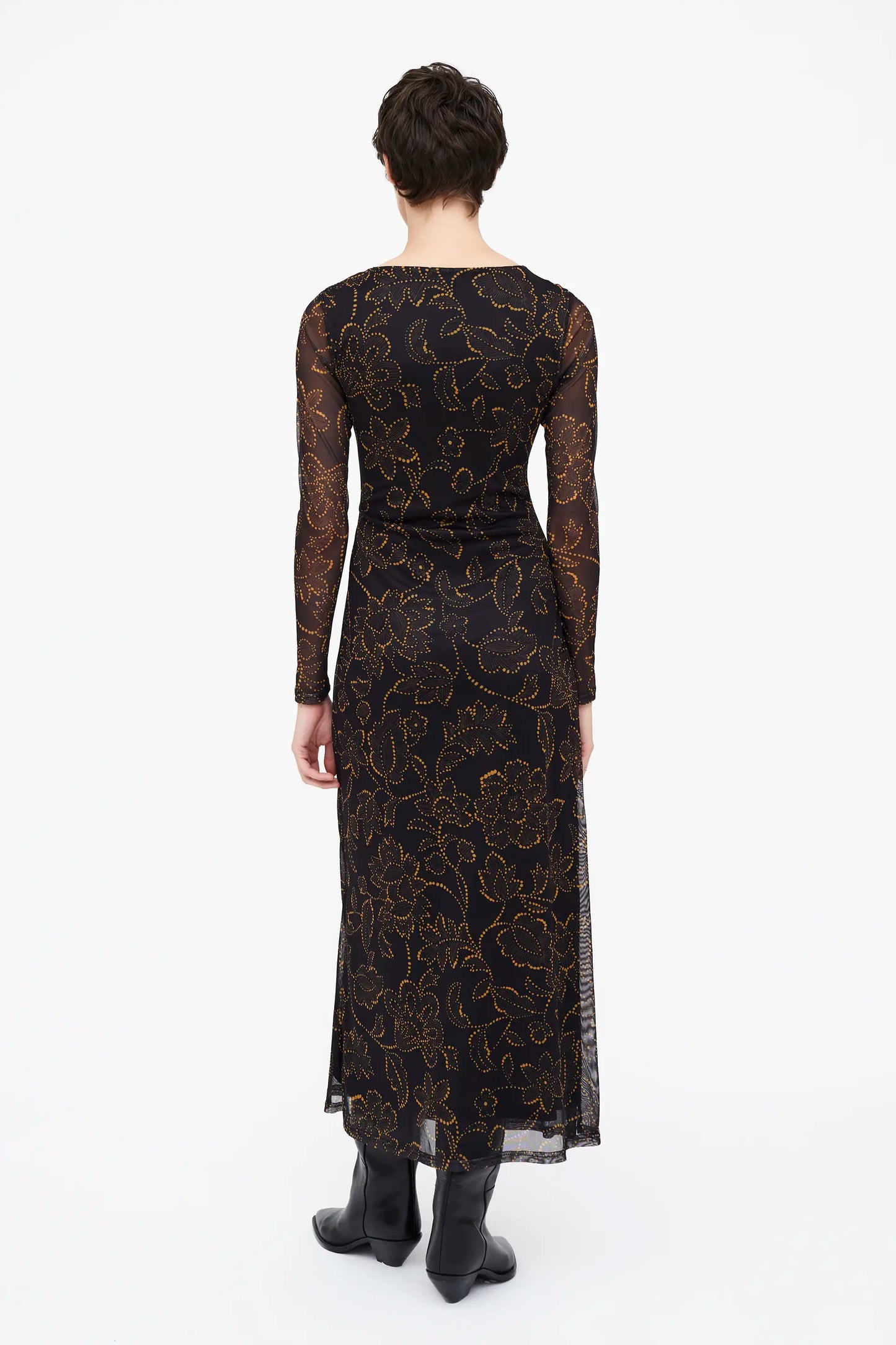 Vestido largo estampado Mustard Flower