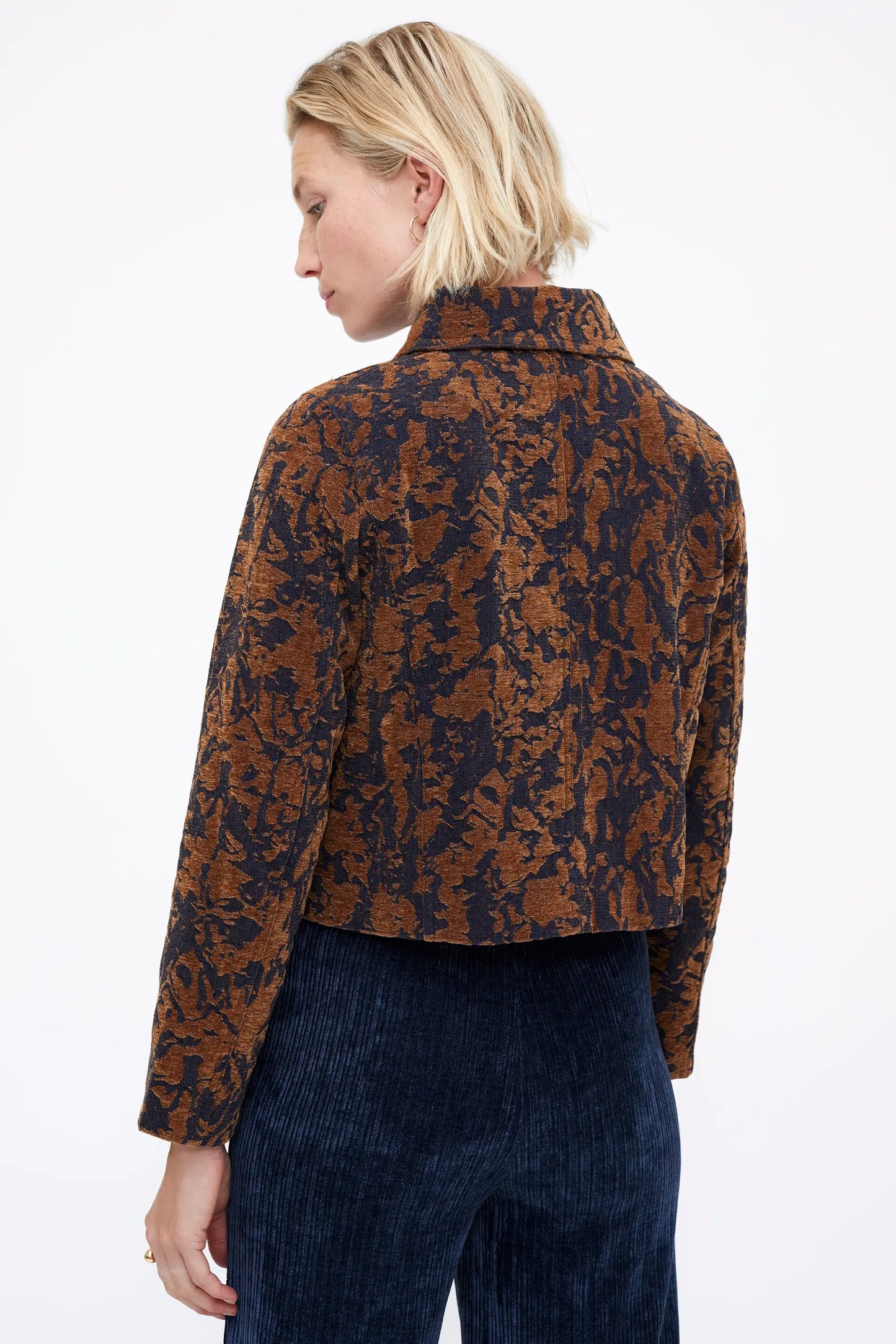 Chaqueta Jacquard Navy blue y marrón