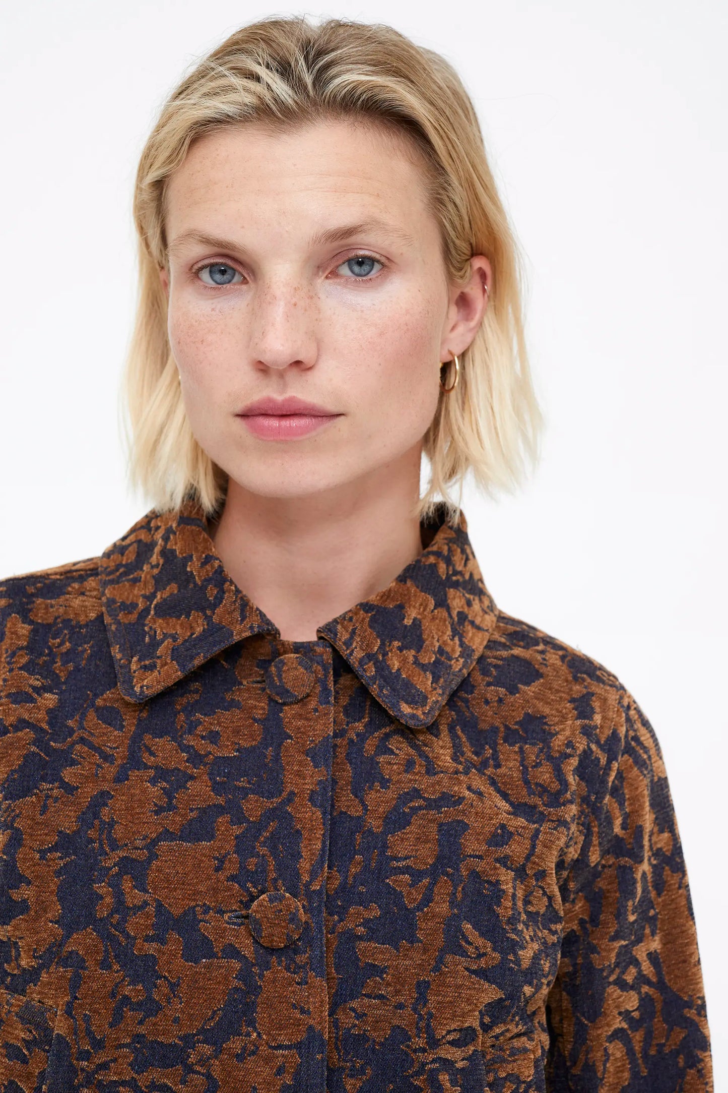 Chaqueta Jacquard Navy blue y marrón