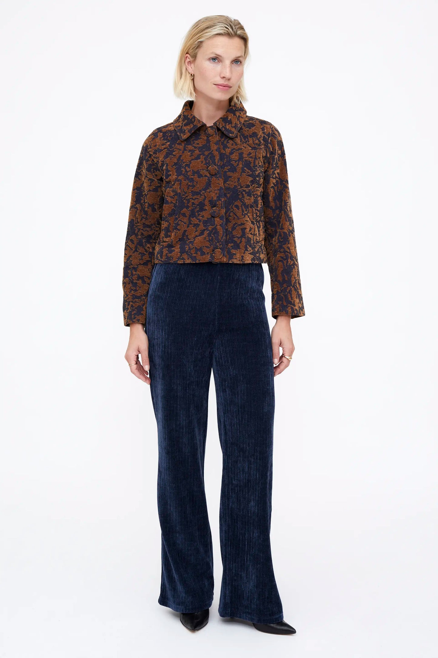 Chaqueta Jacquard Navy blue y marrón